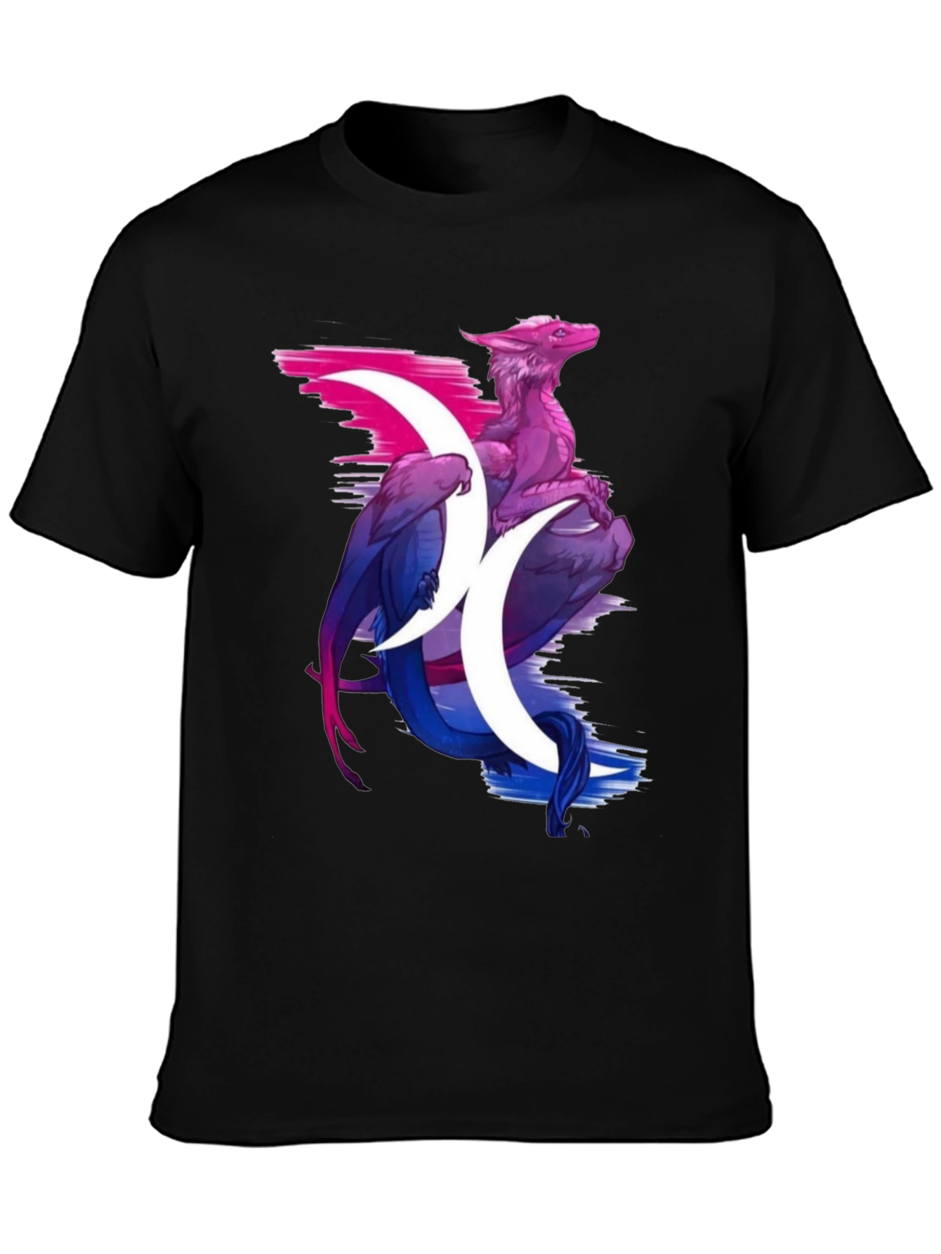 Bi Pride Dragon Graphic T-Shirt - Black