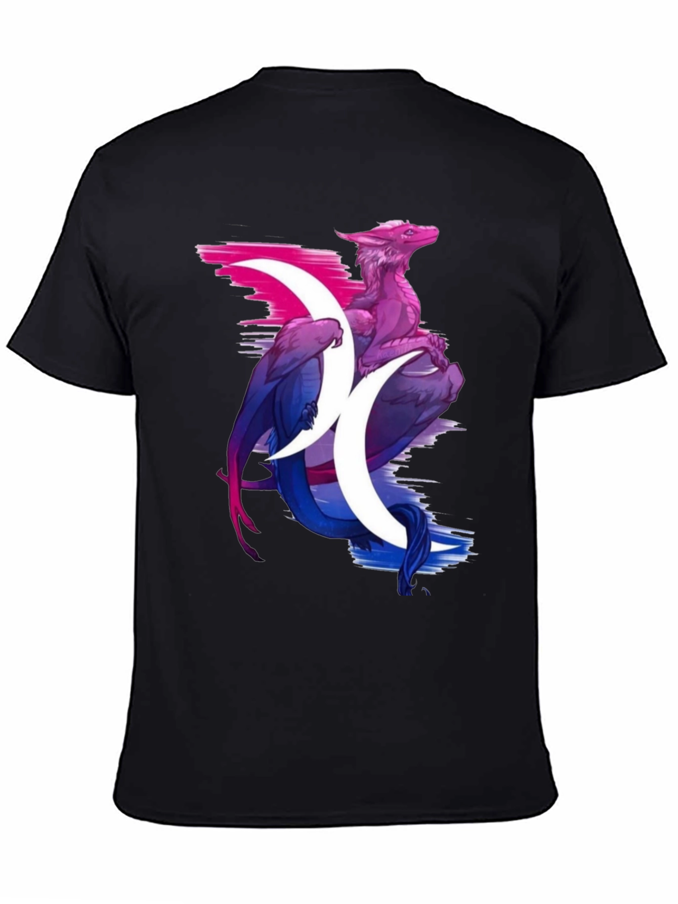 Bi Pride Dragon Graphic T-Shirt - Black