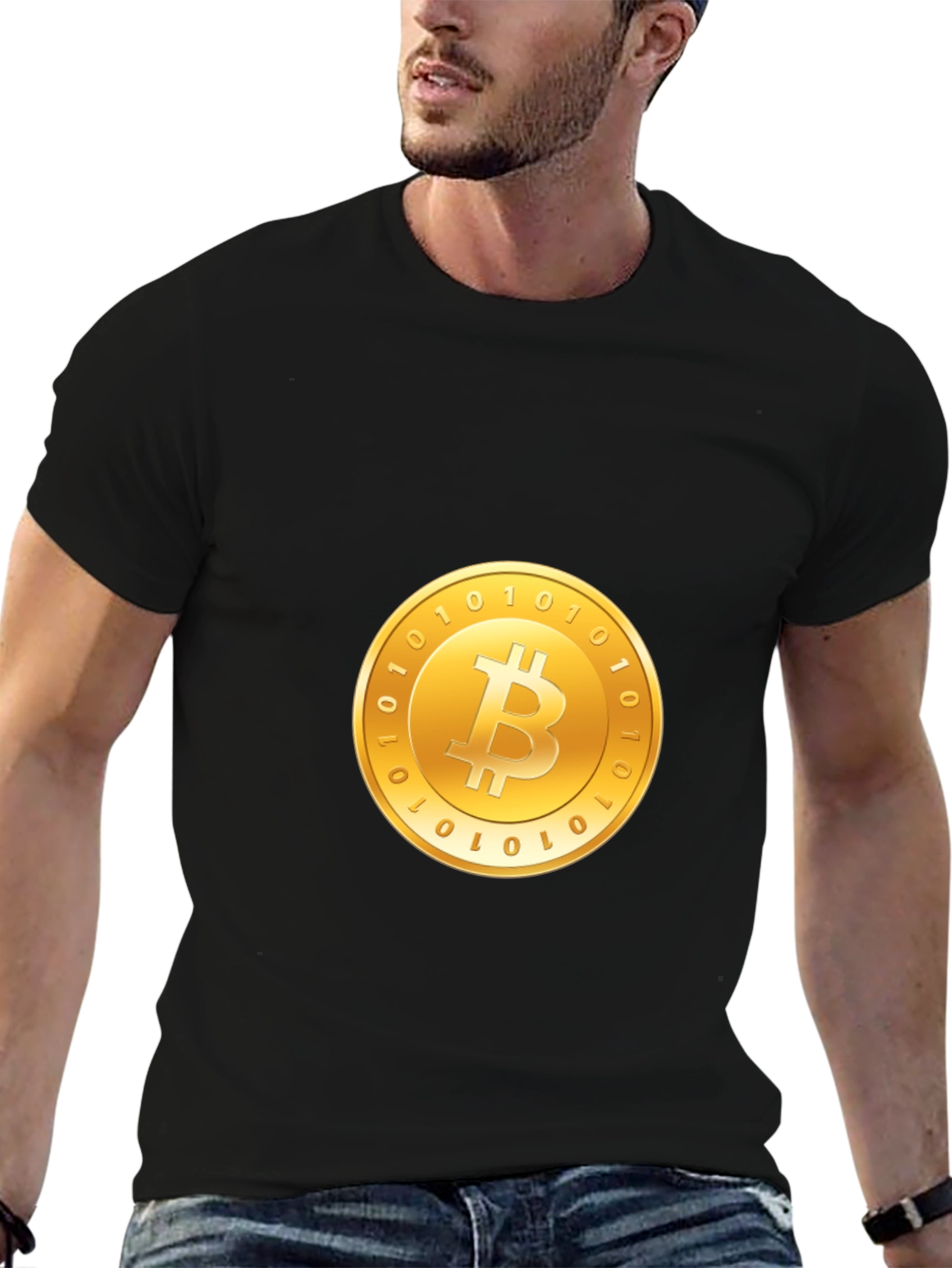 Bitcoin Crypto T-Shirt - Golden Coin Design