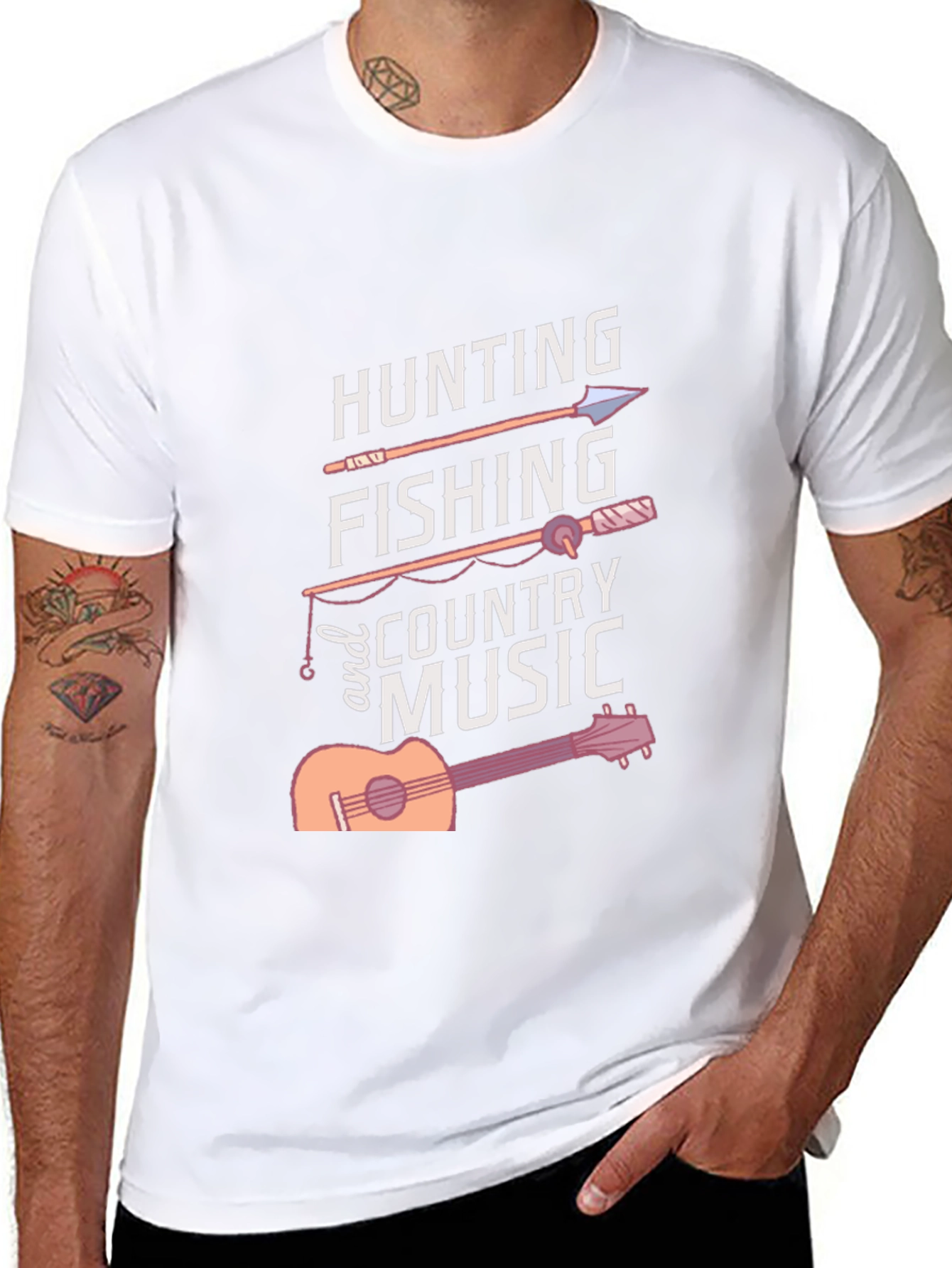 Hunting Fishing Country Music Graphic Tee