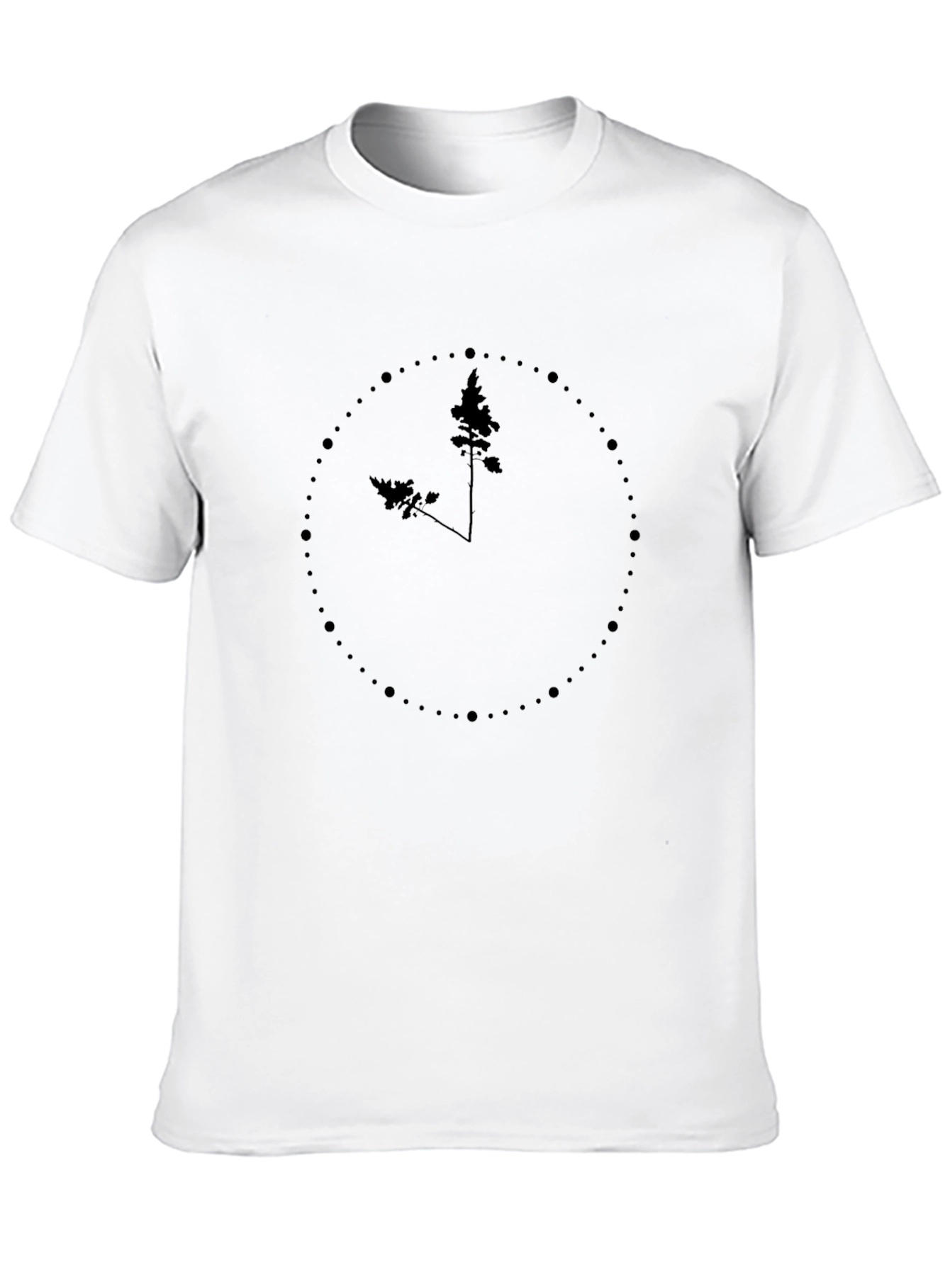 Abstract Tree Clock Black T-Shirt