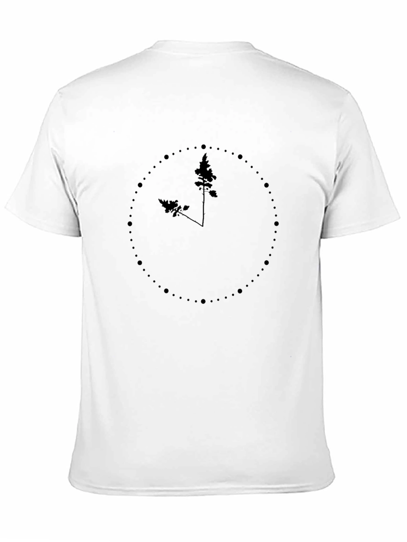 Abstract Tree Clock Black T-Shirt