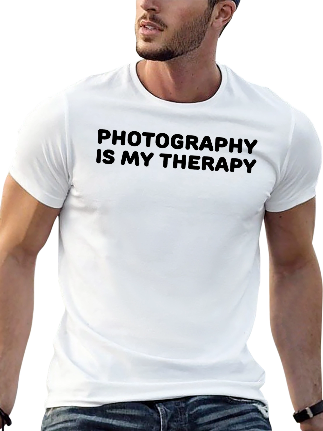 Photography is My Therapy Tee - Black