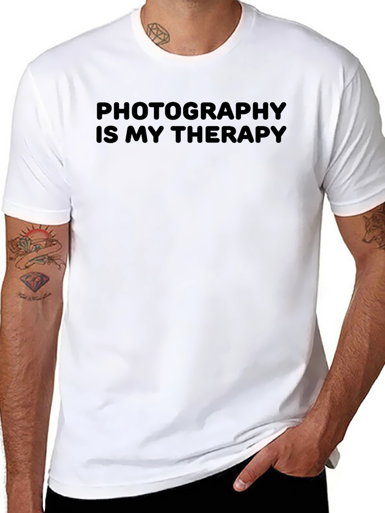 Photography is My Therapy Tee - Black
