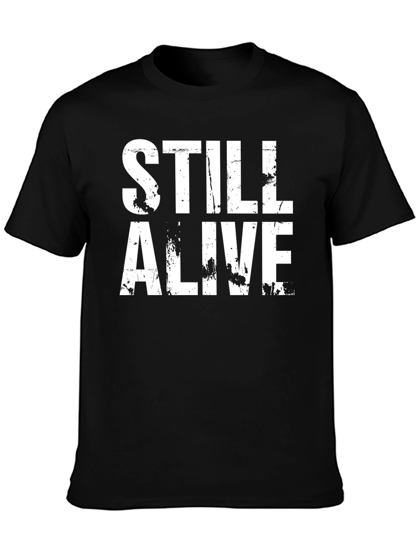 Still Alive Graphic Tee - Black Cotton T-Shirt