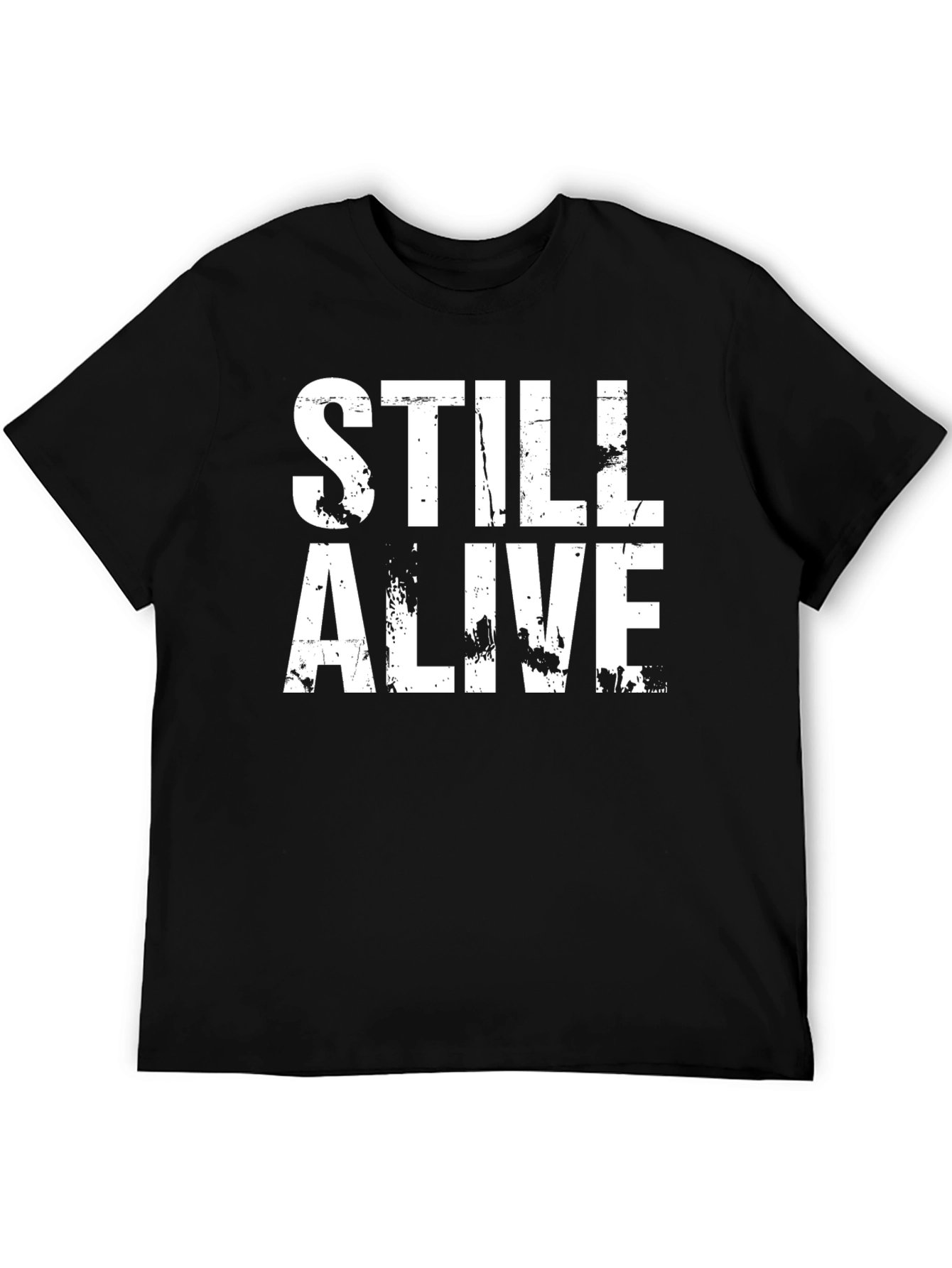 Still Alive Graphic Tee - Black Cotton T-Shirt