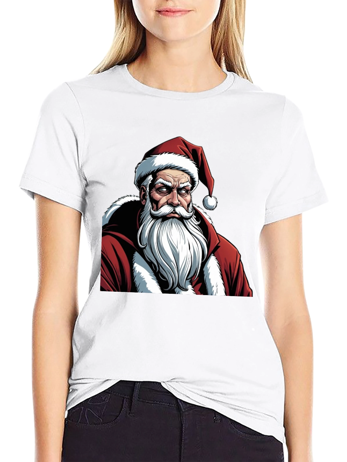 Grumpy Santa Graphic Tee - Holiday Humor T-Shirt