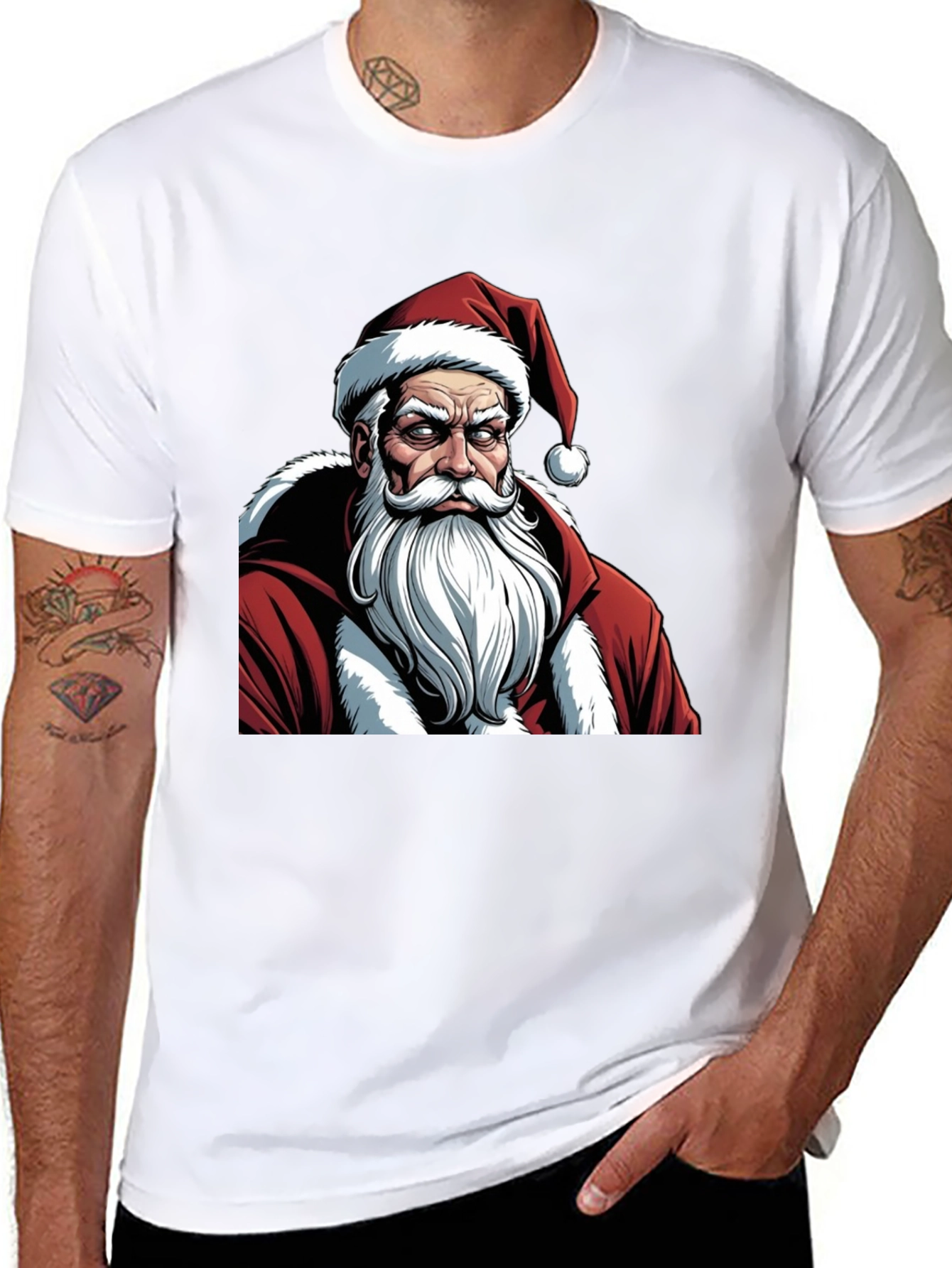 Grumpy Santa Graphic Tee - Holiday Humor T-Shirt