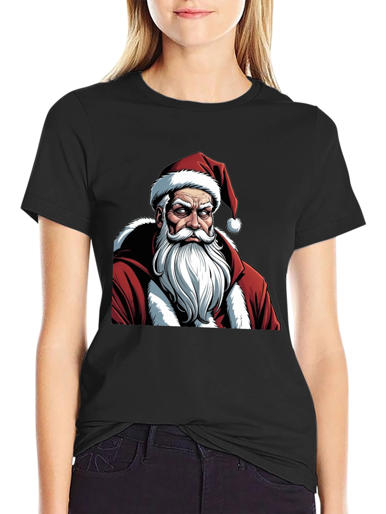 Grumpy Santa Graphic Tee - Holiday Humor T-Shirt