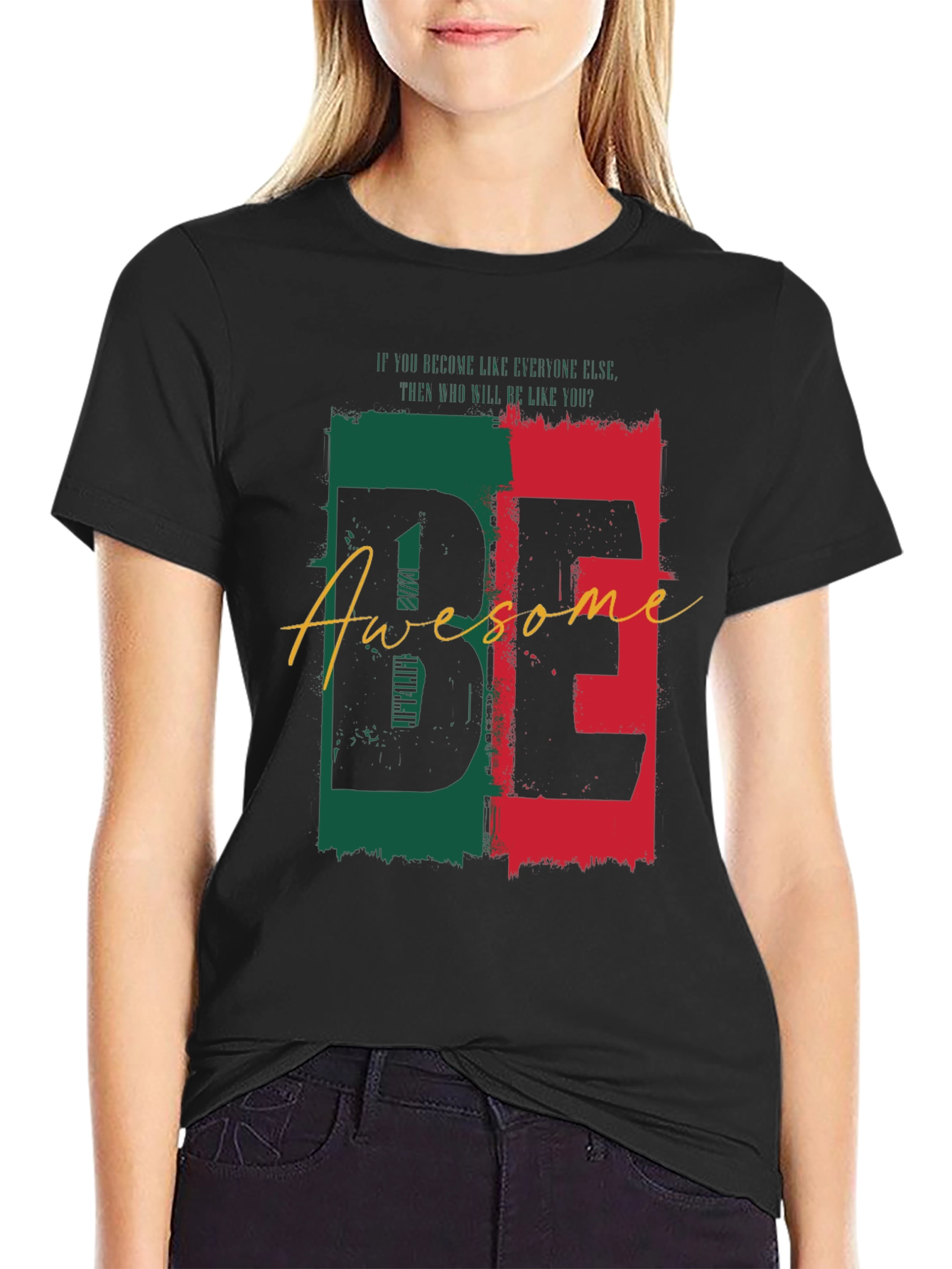 Be Awesome Black Graphic Tee
