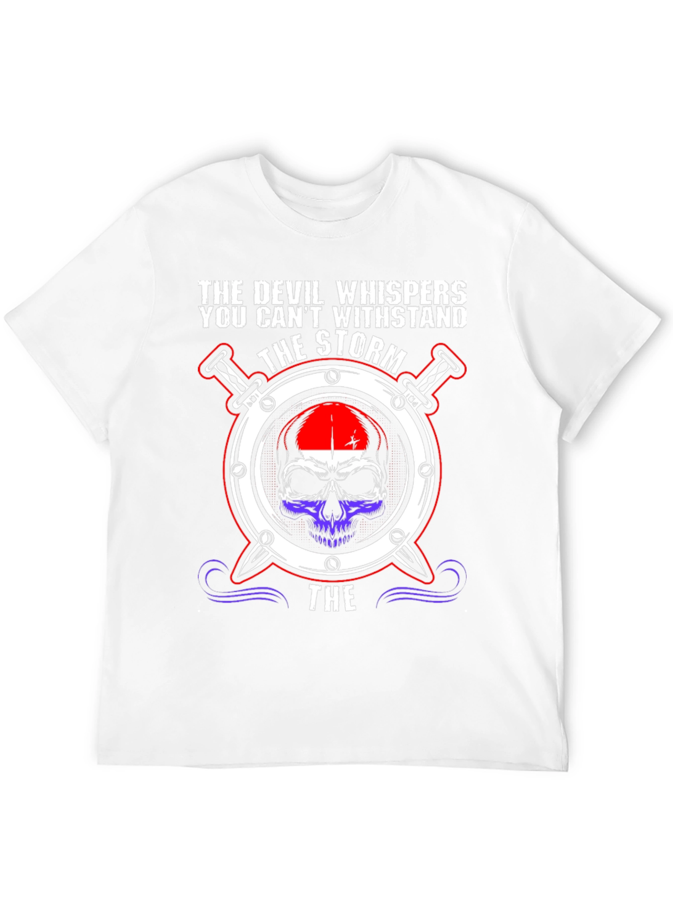 The Devil Whispers Storm Skull T-Shirt