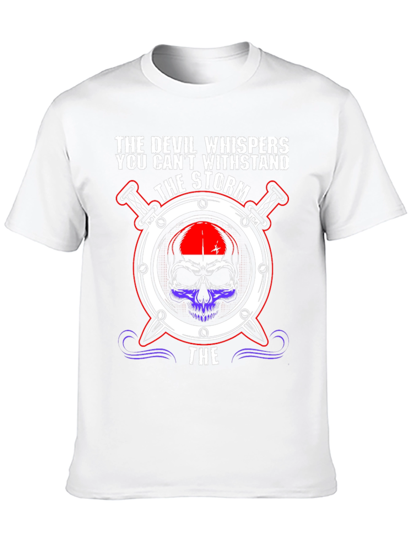 The Devil Whispers Storm Skull T-Shirt