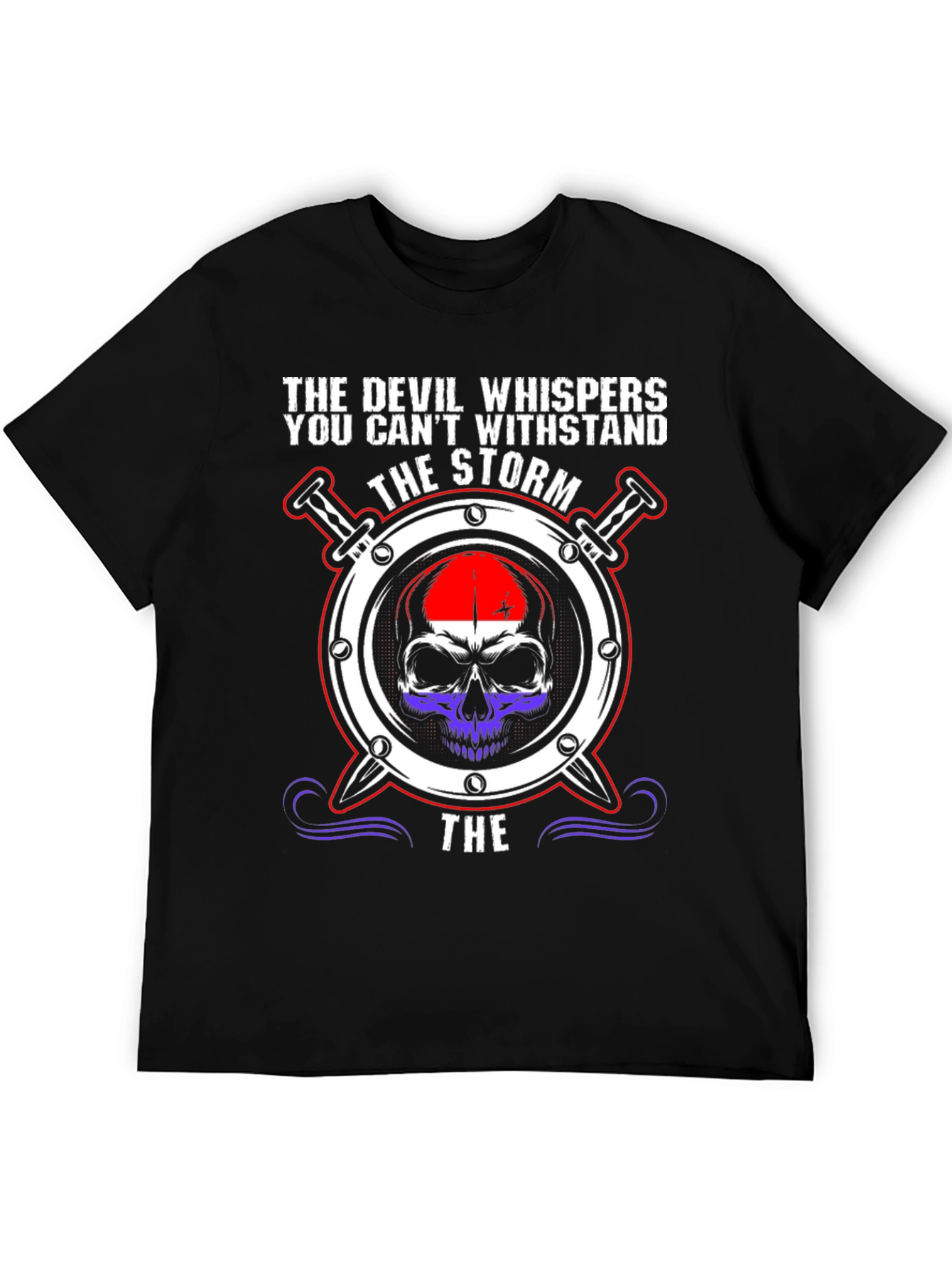 The Devil Whispers Storm Skull T-Shirt