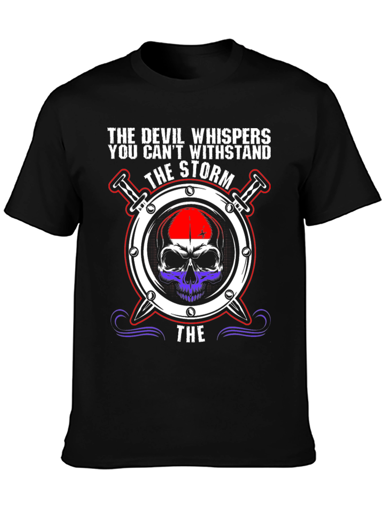 The Devil Whispers Storm Skull T-Shirt