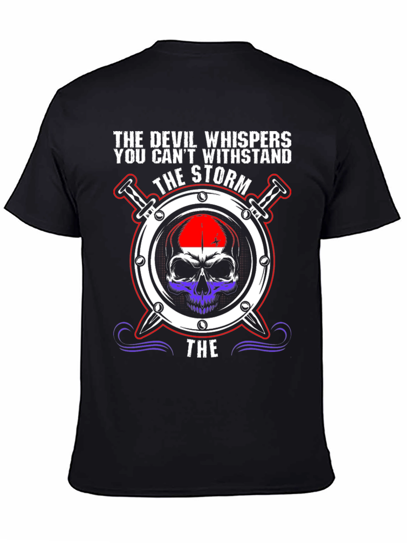 The Devil Whispers Storm Skull T-Shirt