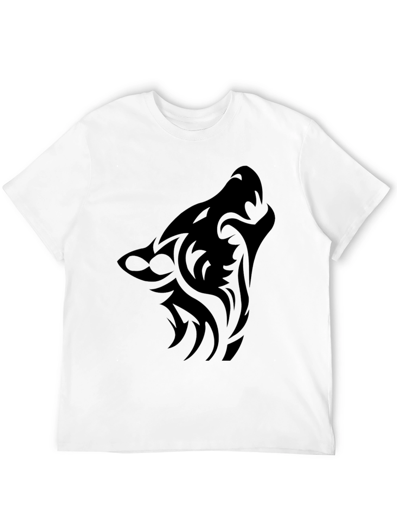 Tribal Wolf Graphic Tee - Mens Black T-Shirt