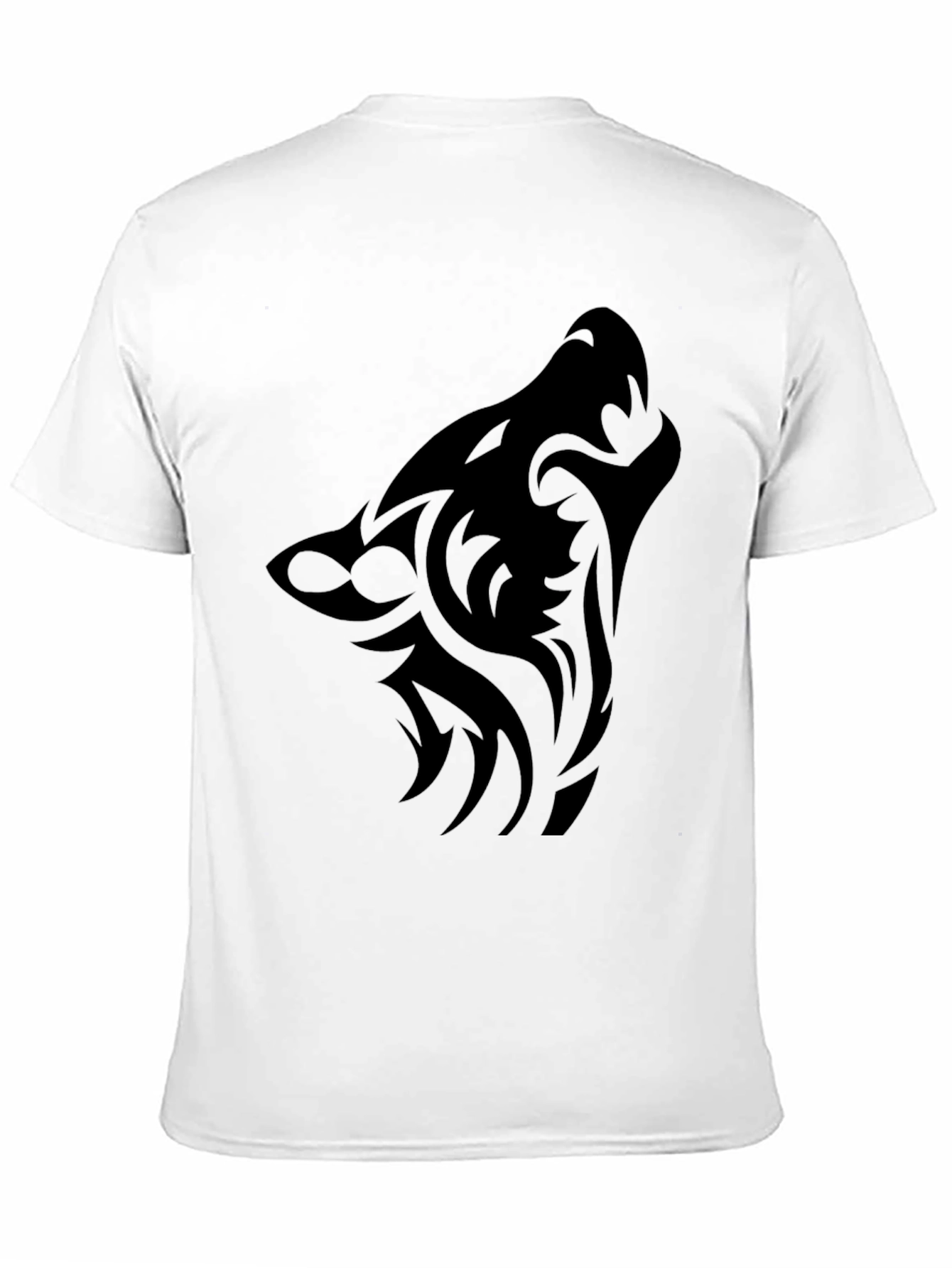 Tribal Wolf Graphic Tee - Mens Black T-Shirt