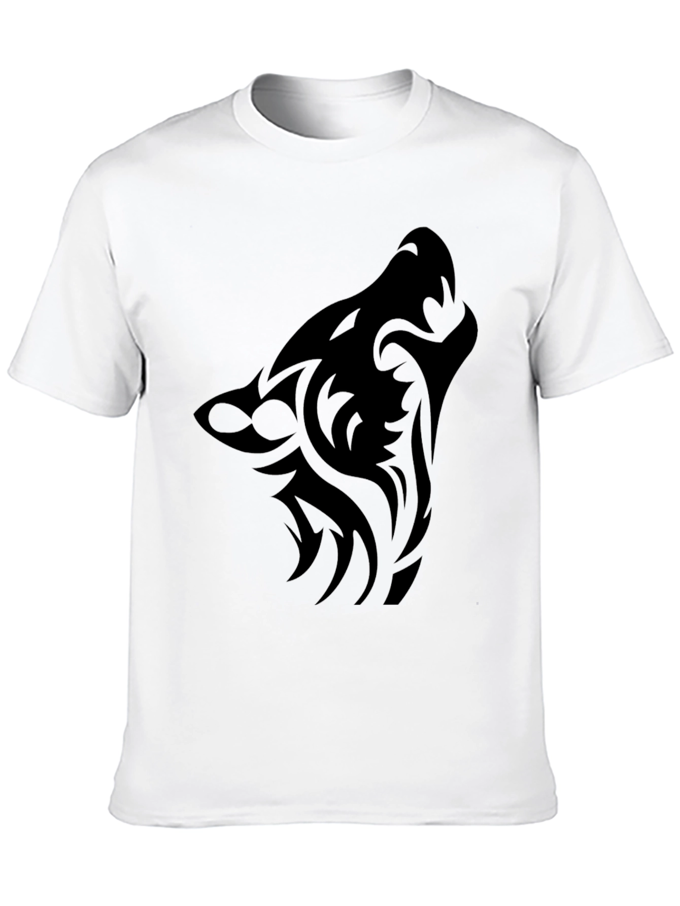 Tribal Wolf Graphic Tee - Mens Black T-Shirt