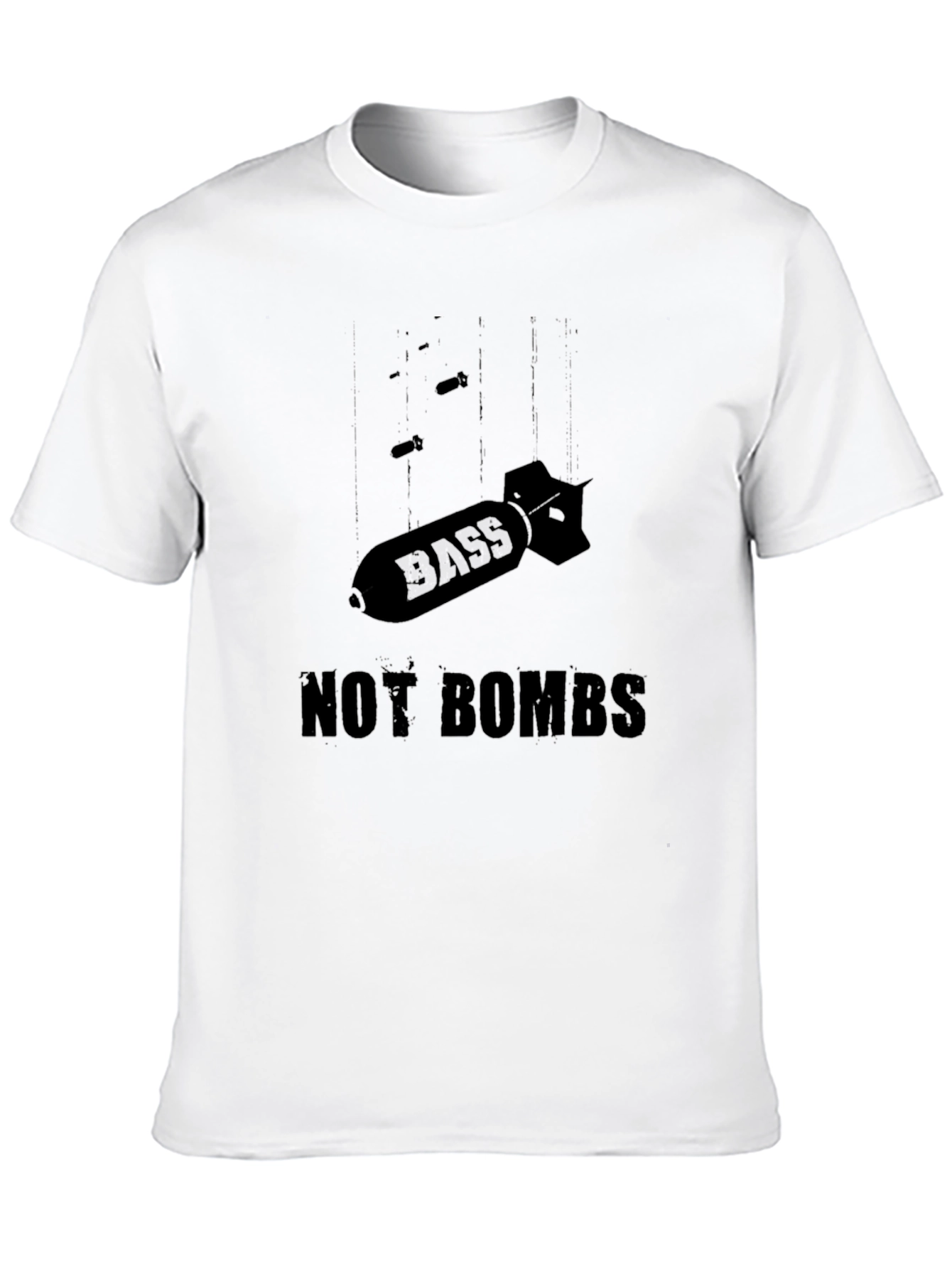 Bass Not Bombs Black Graphic Tee