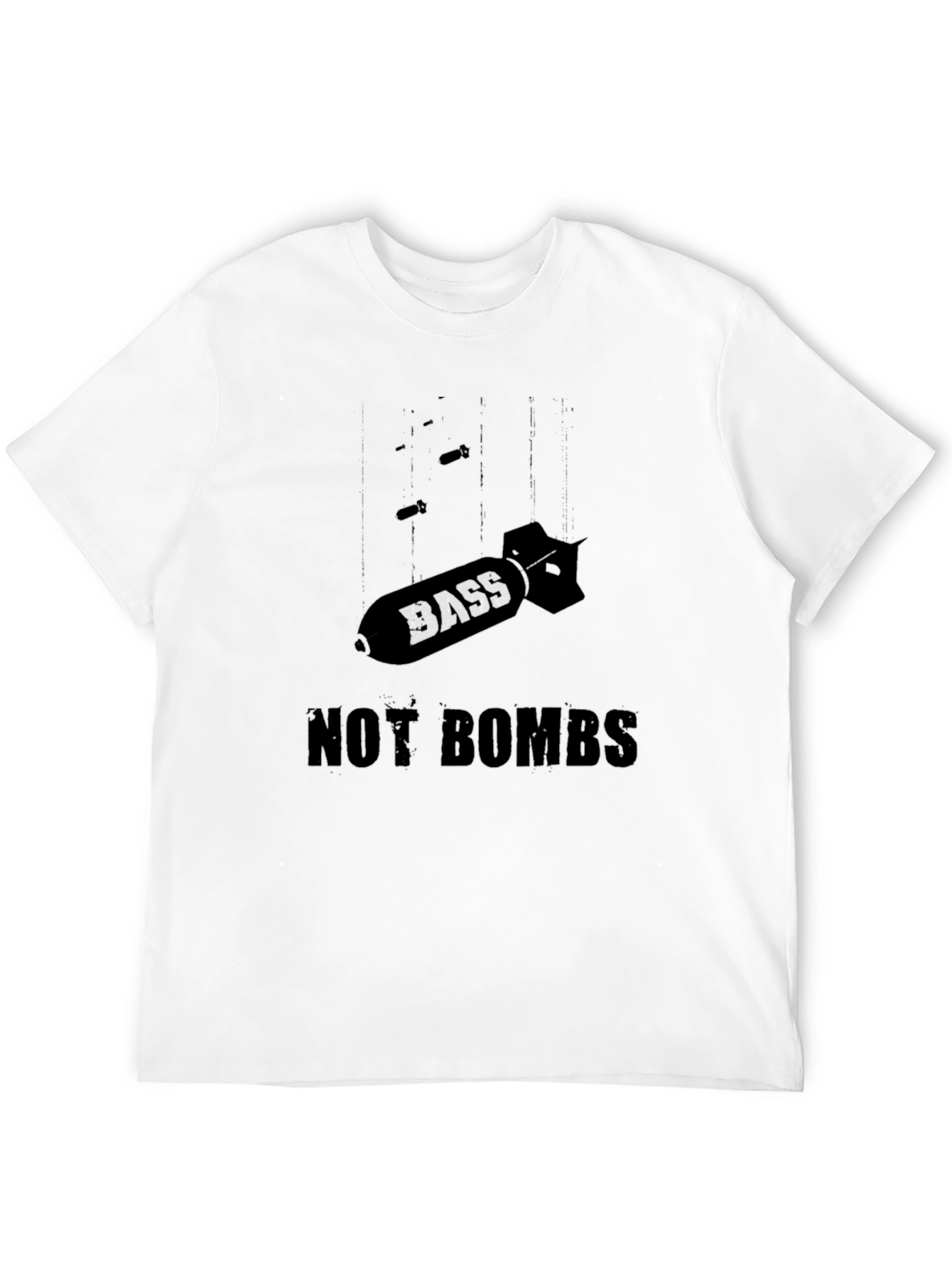 Bass Not Bombs Black Graphic Tee