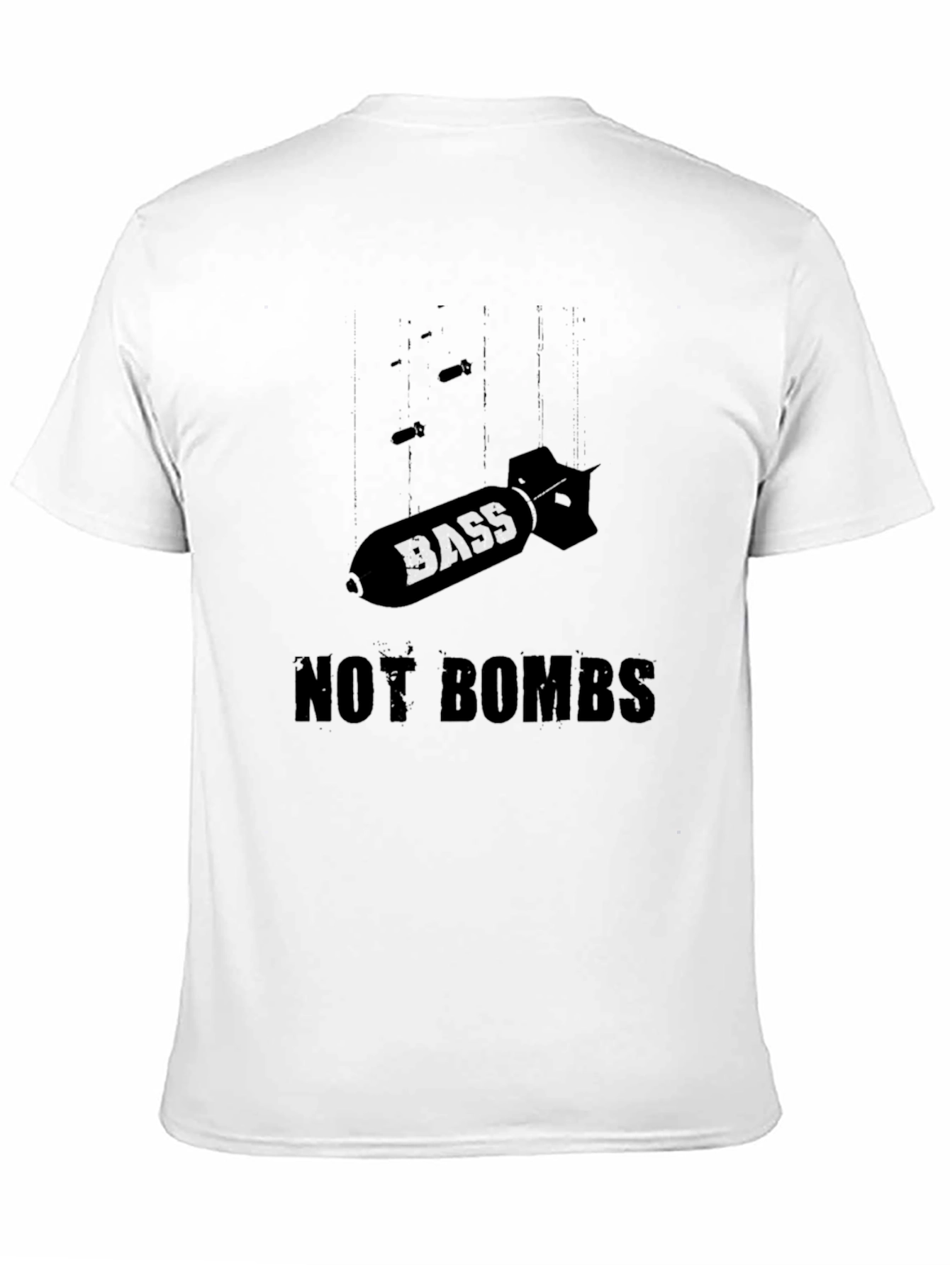 Bass Not Bombs Black Graphic Tee