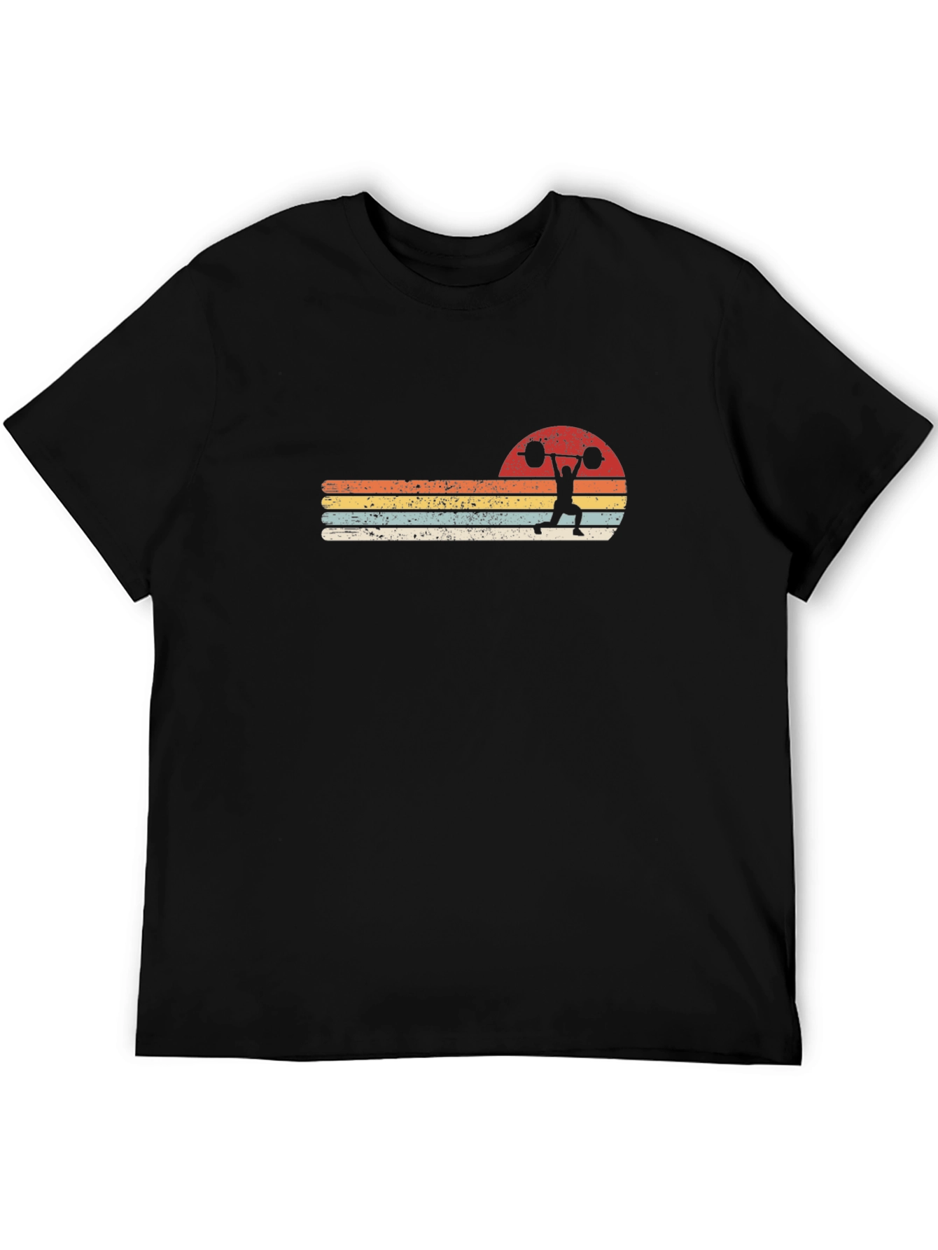 Retro Weightlifting Sunset T-Shirt