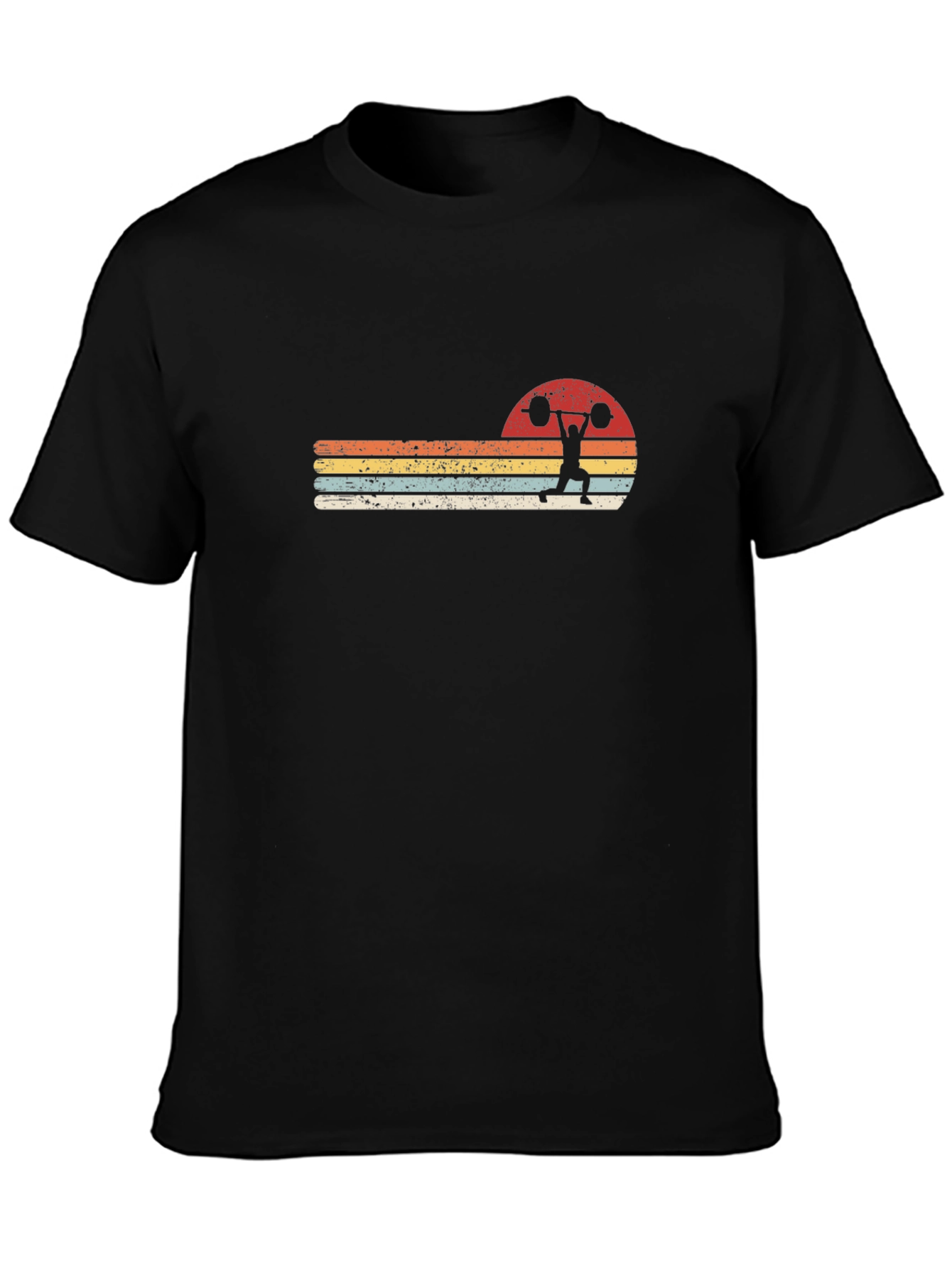 Retro Weightlifting Sunset T-Shirt