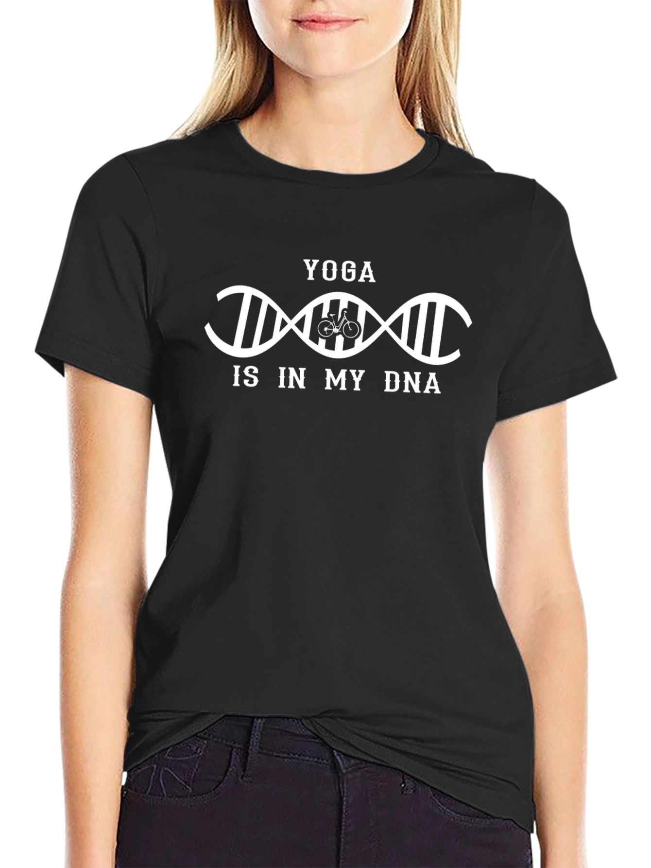 Yoga Is In My DNA Black Graphic Tee Shirt