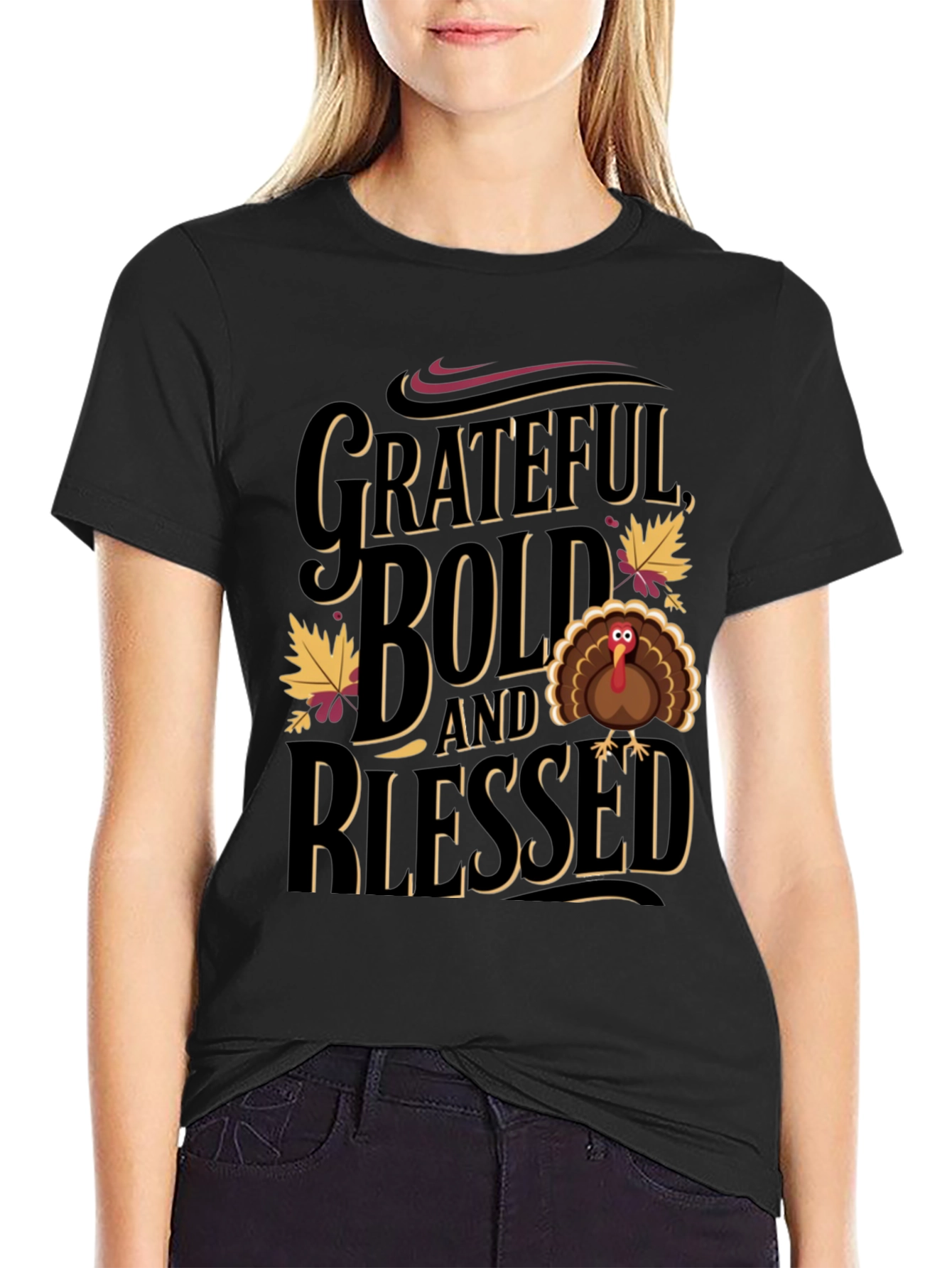 Grateful Bold Blessed Thanksgiving T-Shirt