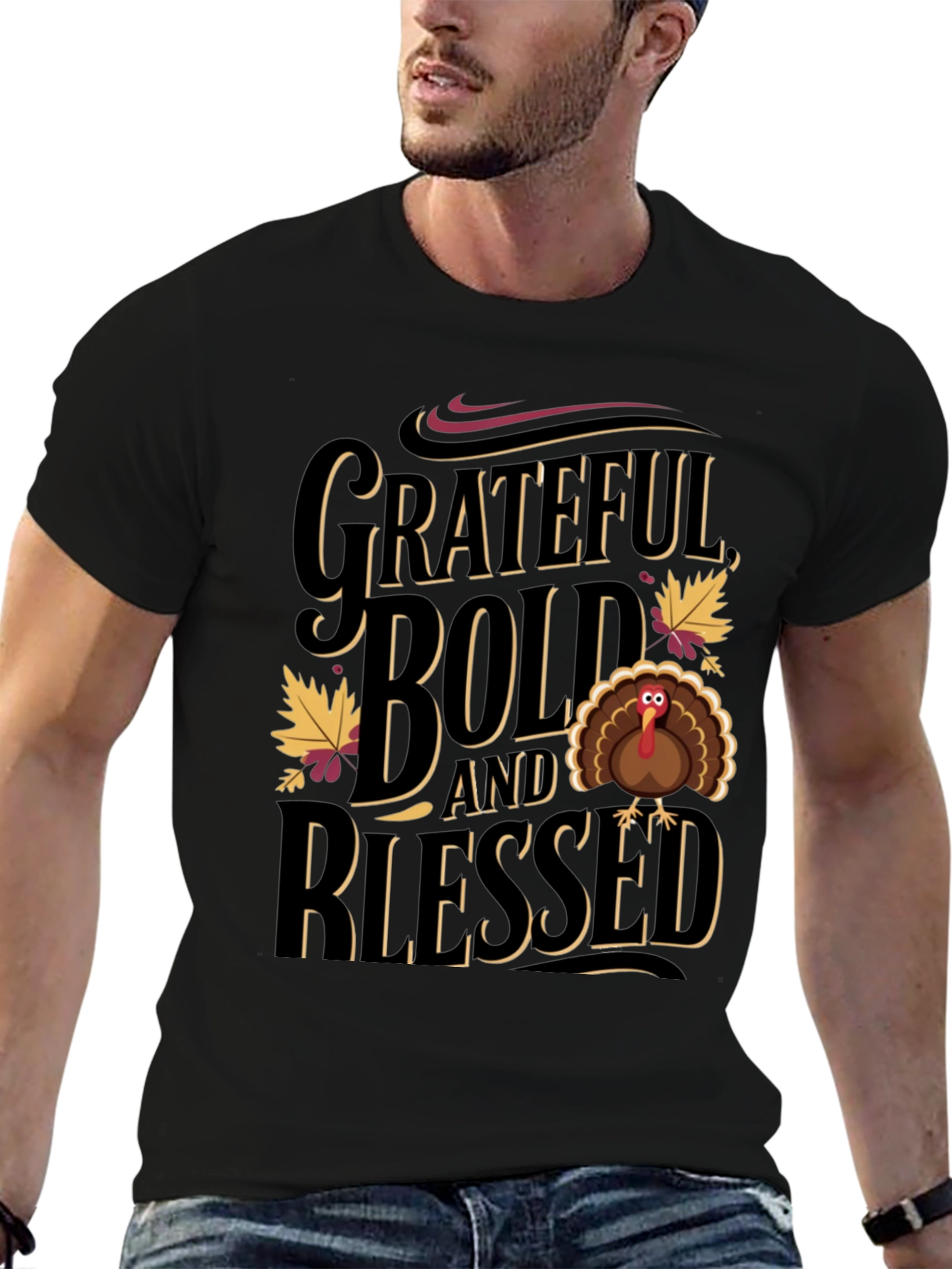Grateful Bold Blessed Thanksgiving T-Shirt