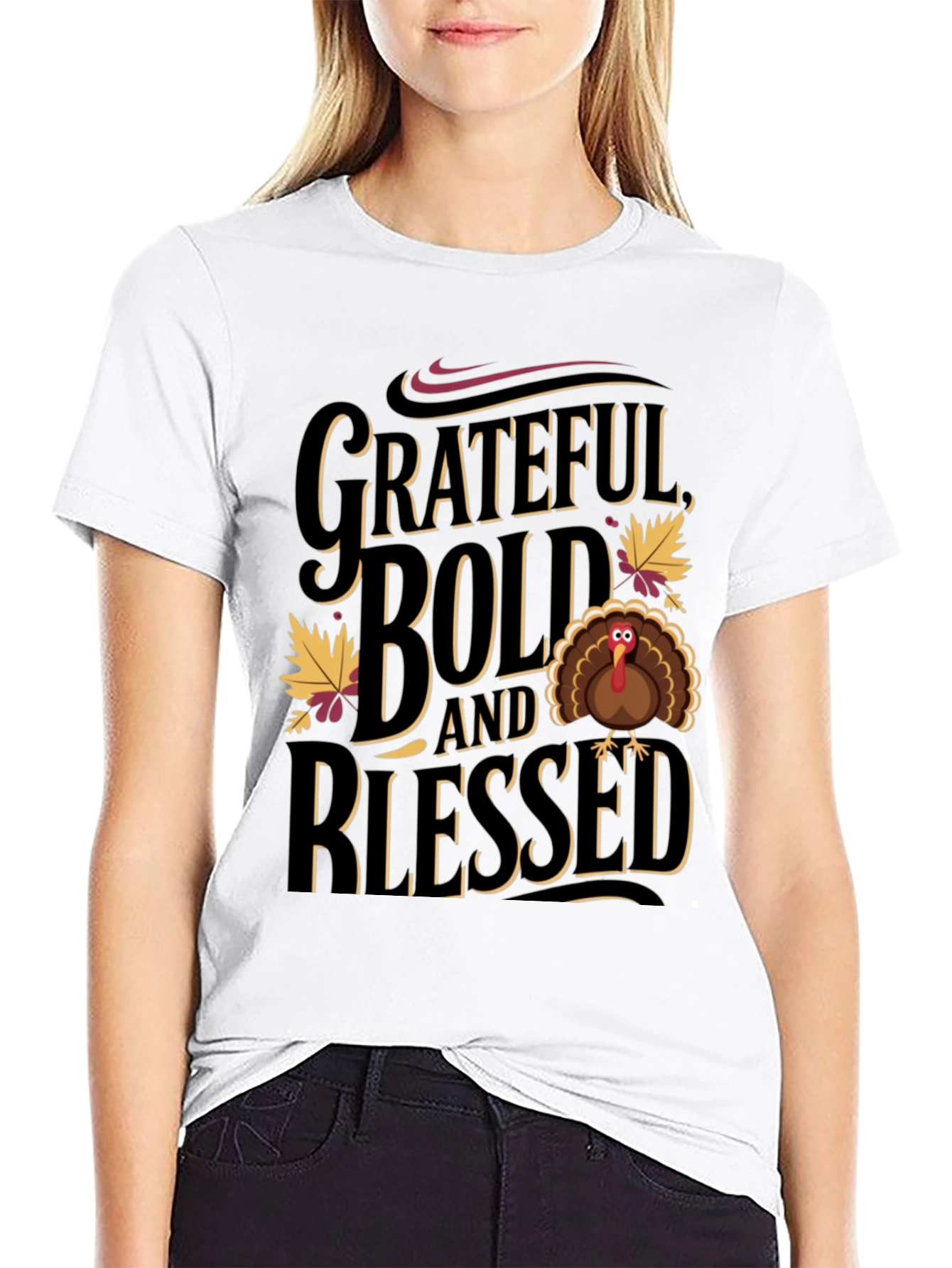 Grateful Bold Blessed Thanksgiving T-Shirt