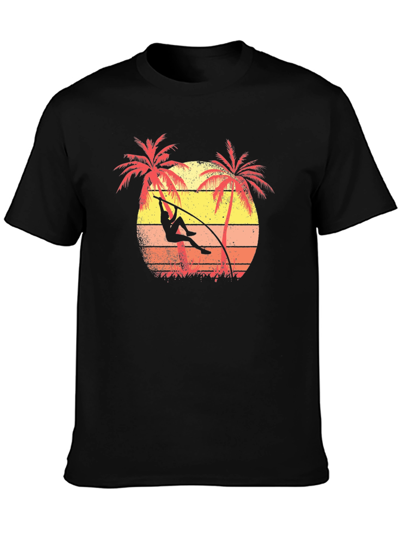 Retro Pole Vault T-Shirt Palm Tree Graphic