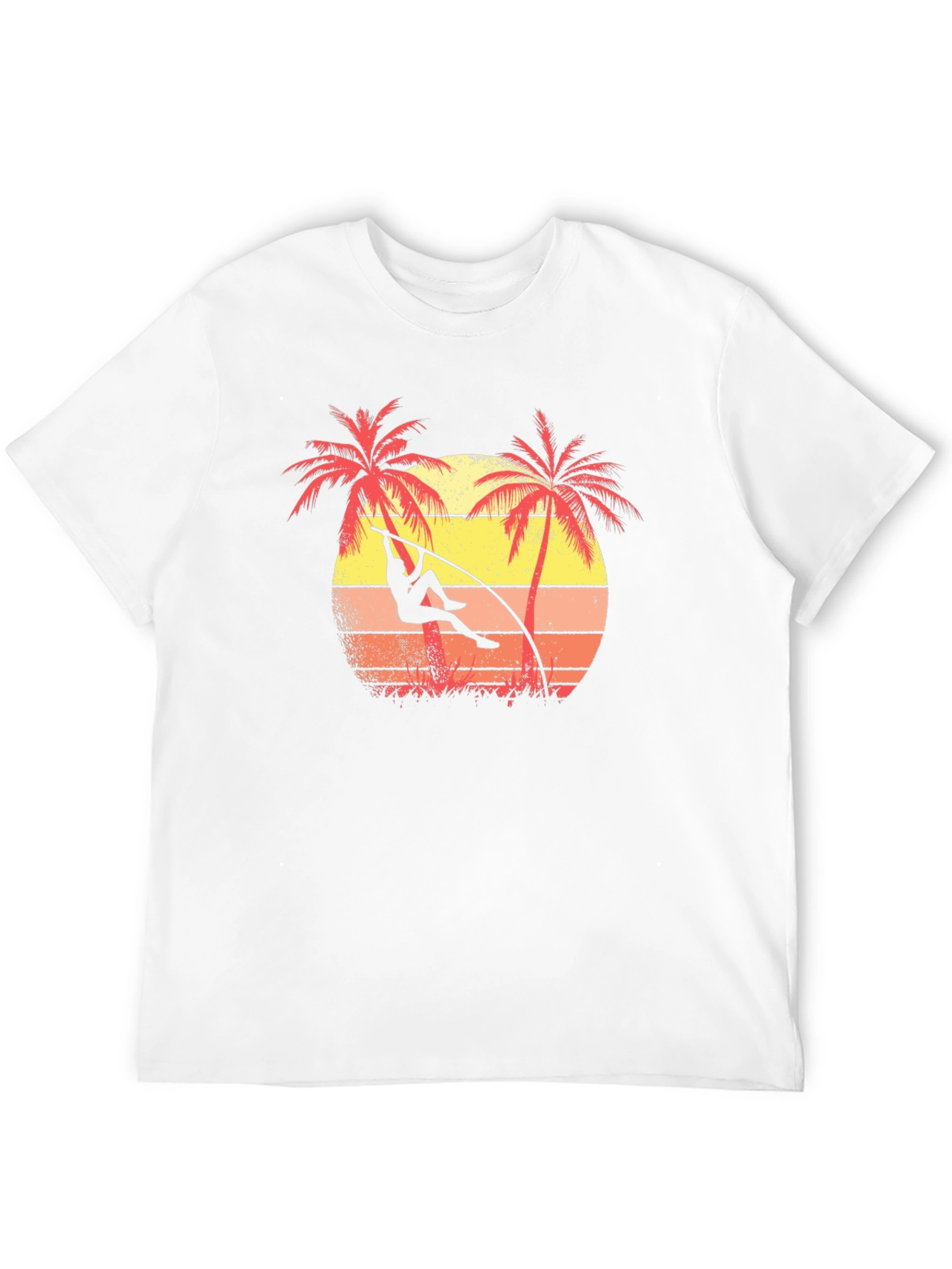 Retro Pole Vault T-Shirt Palm Tree Graphic