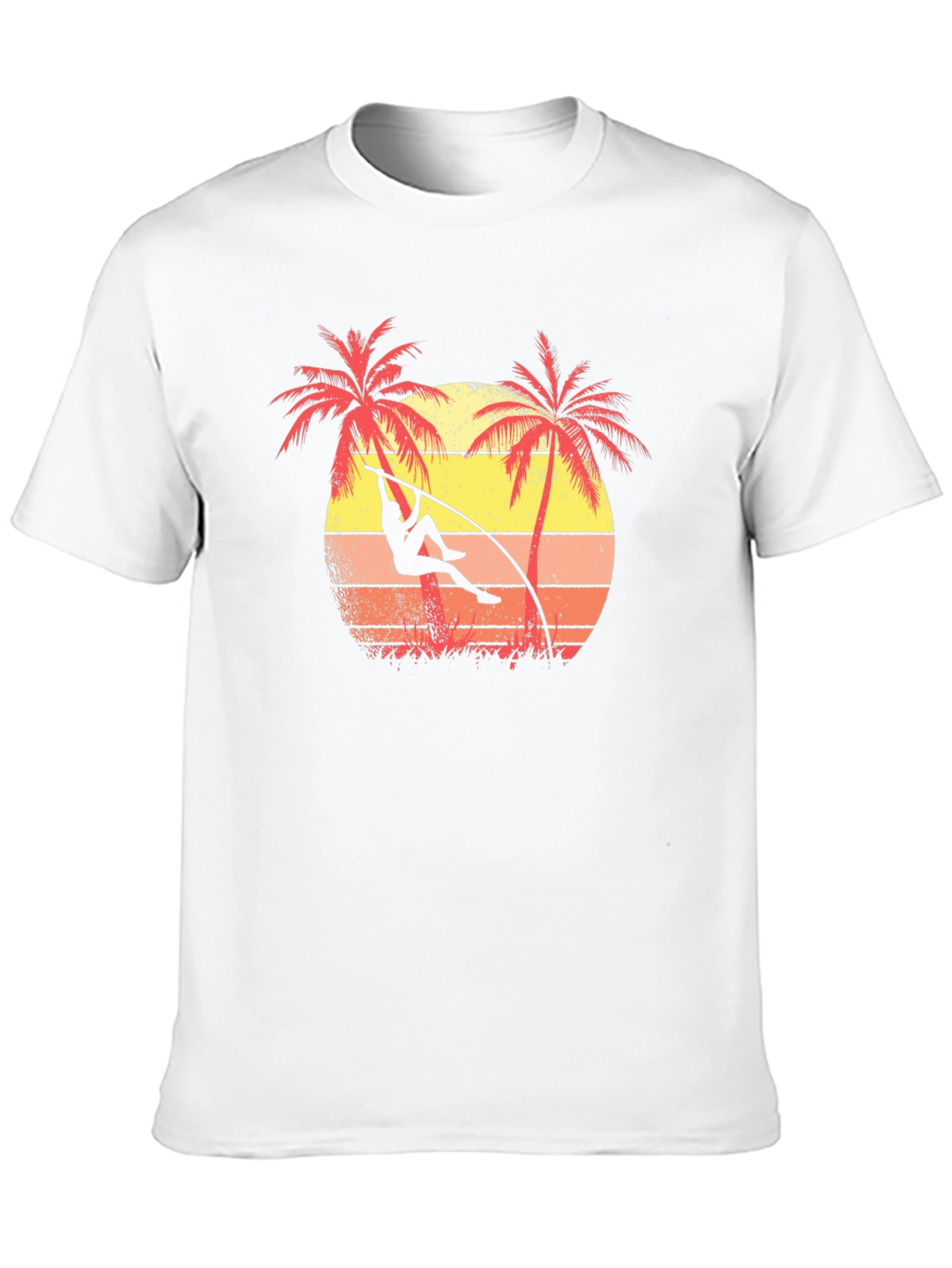 Retro Pole Vault T-Shirt Palm Tree Graphic