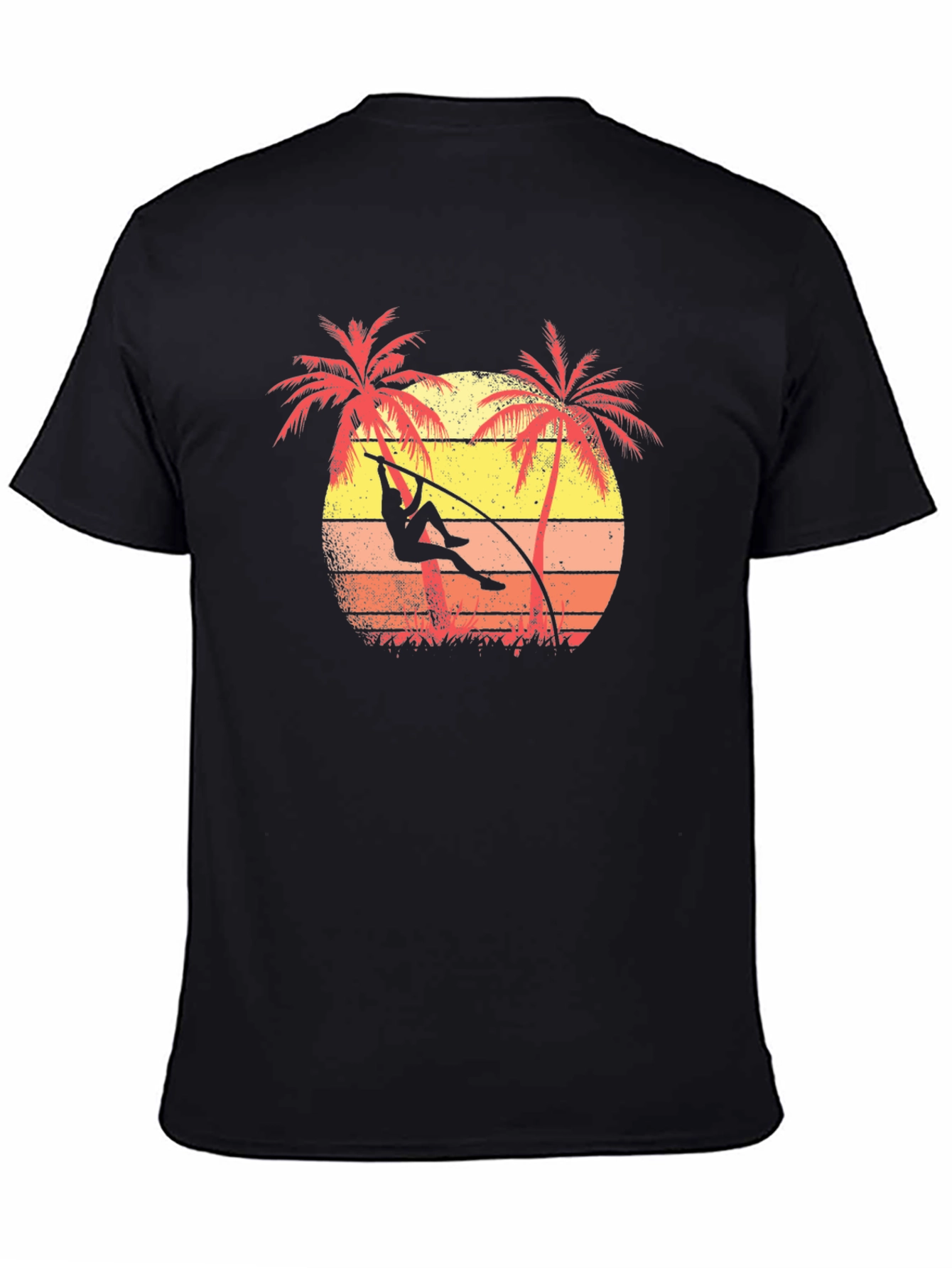 Retro Pole Vault T-Shirt Palm Tree Graphic