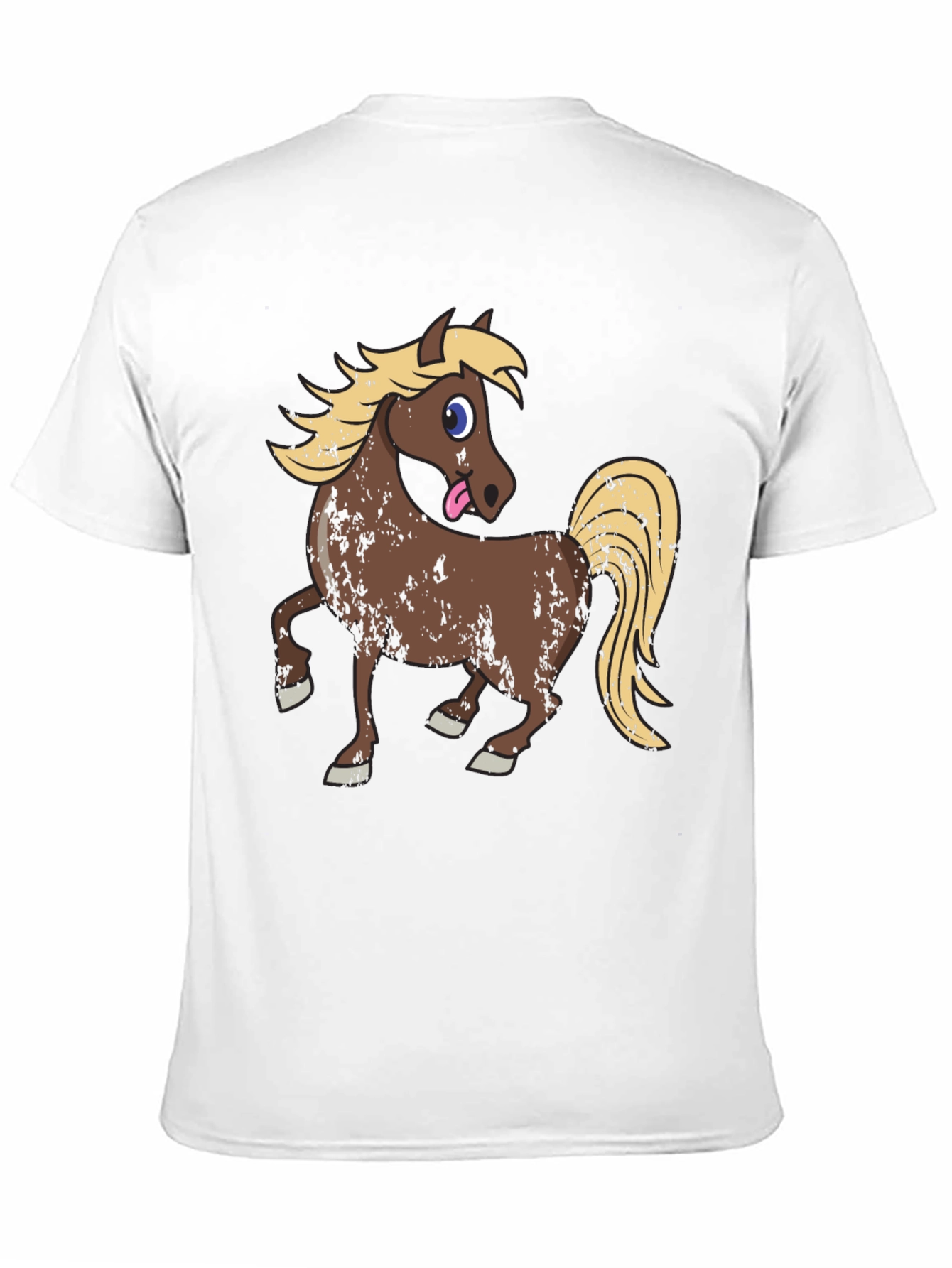Horse Graphic Tee - Cute Cartoon Black T-Shirt