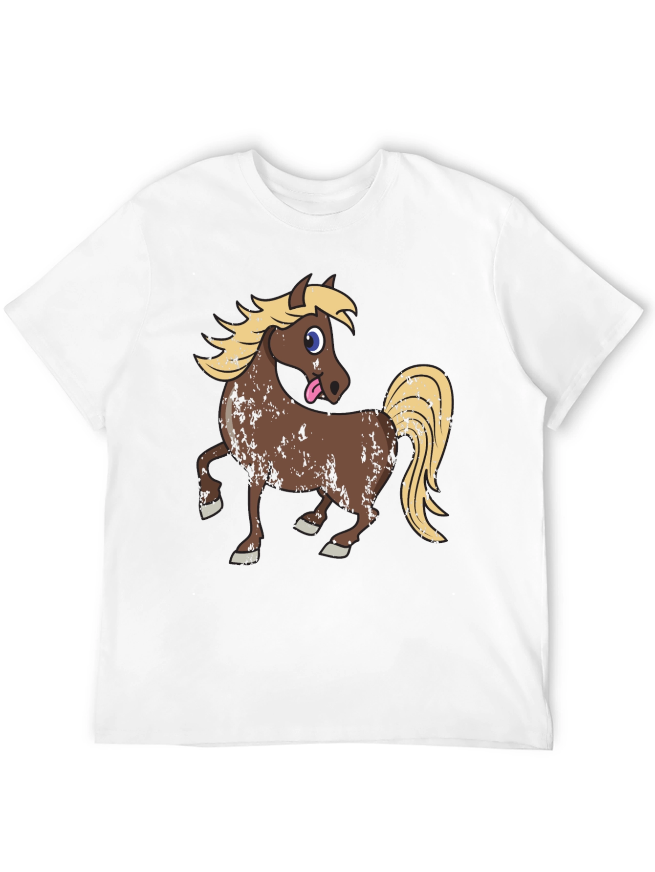 Horse Graphic Tee - Cute Cartoon Black T-Shirt
