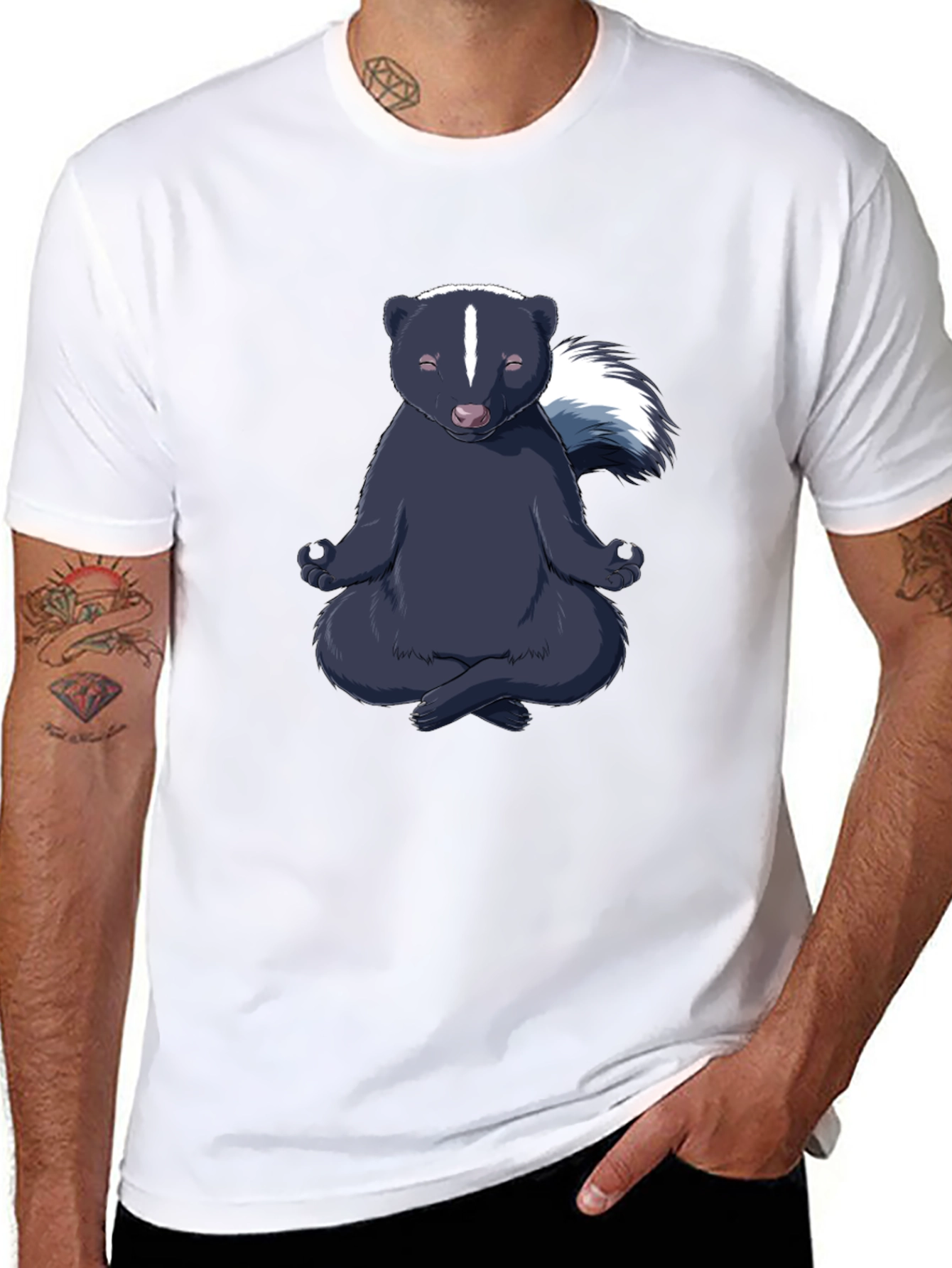 Zen Skunk T-Shirt - Meditating Animal Tee