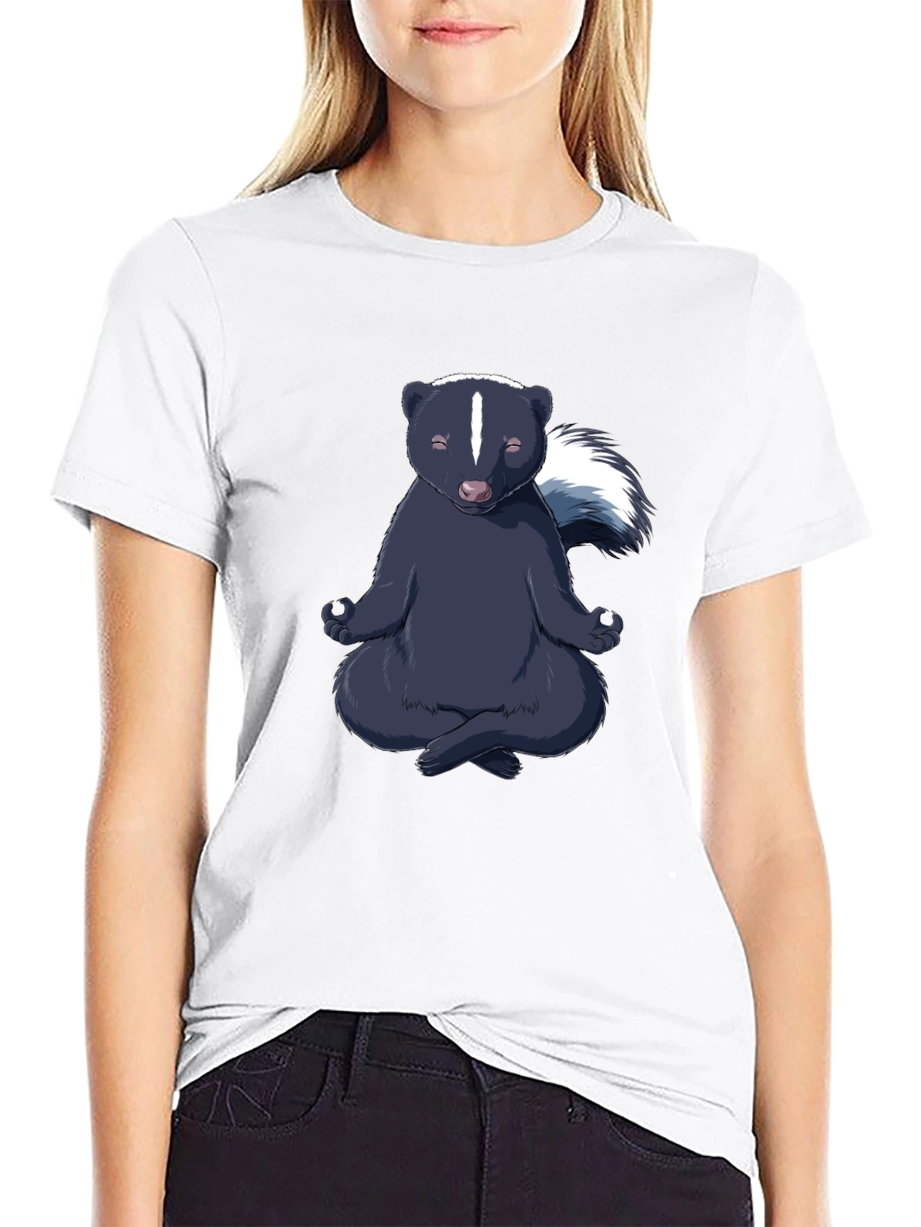 Zen Skunk T-Shirt - Meditating Animal Tee