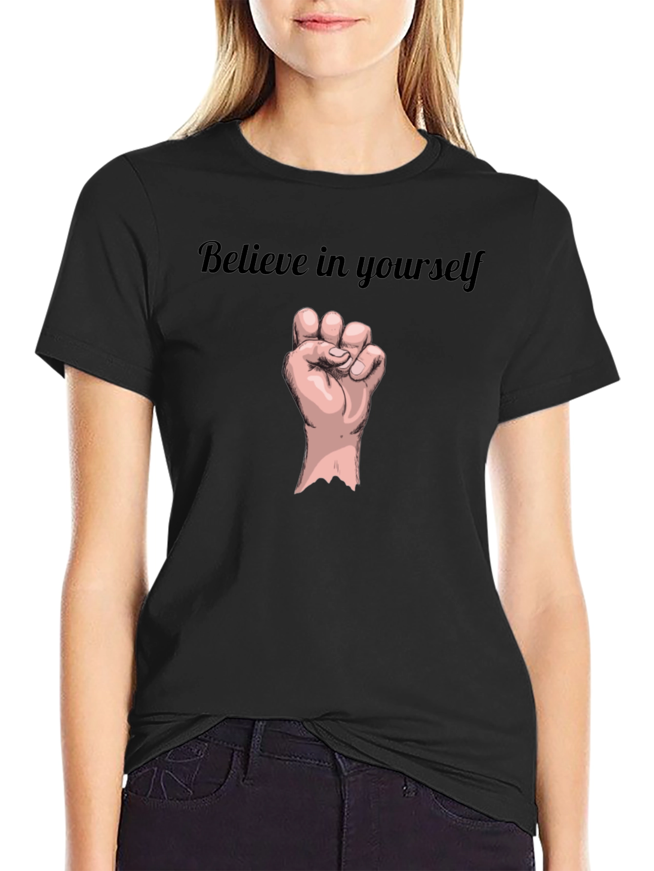 Believe in Yourself Black Graphic Tee