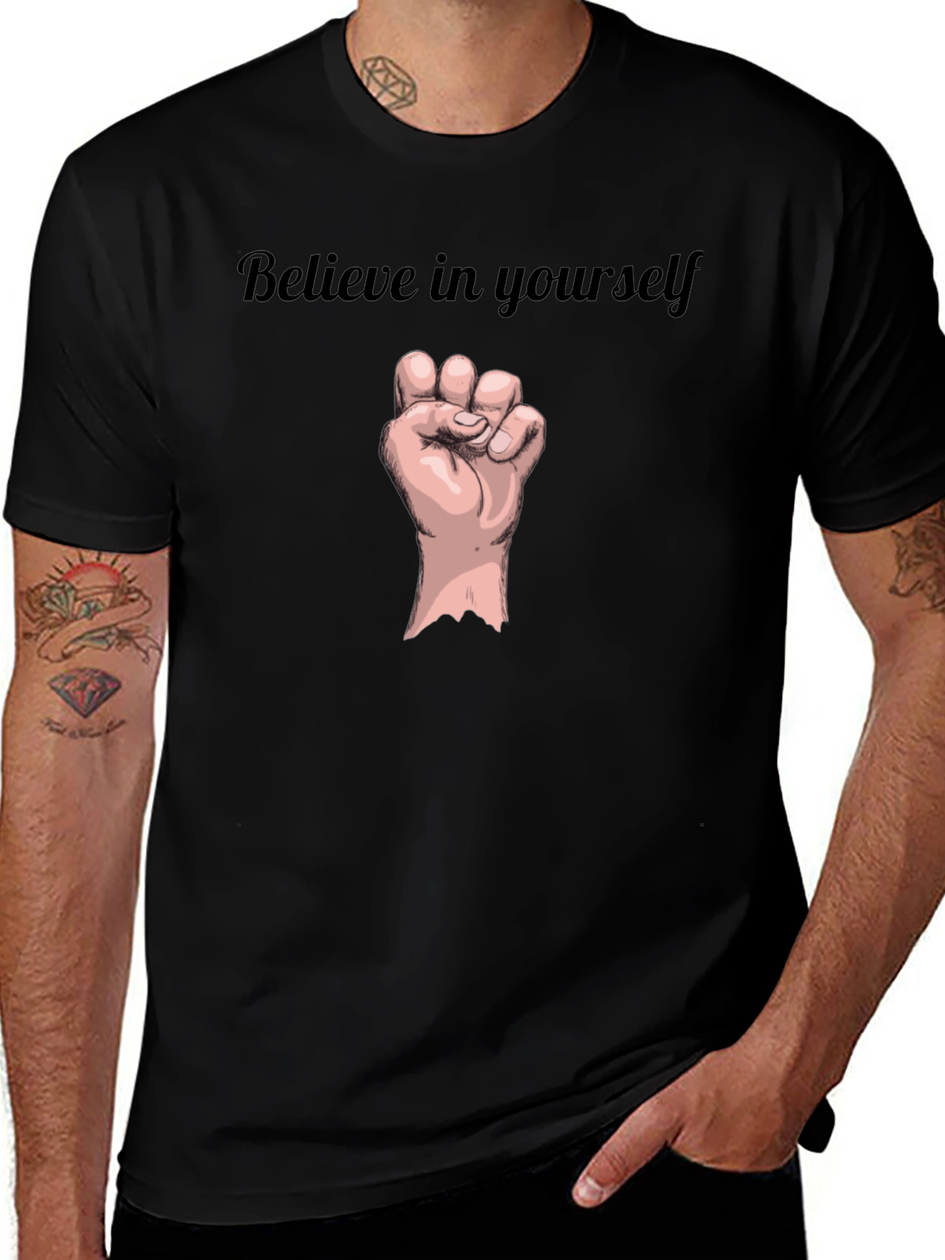 Believe in Yourself Black Graphic Tee