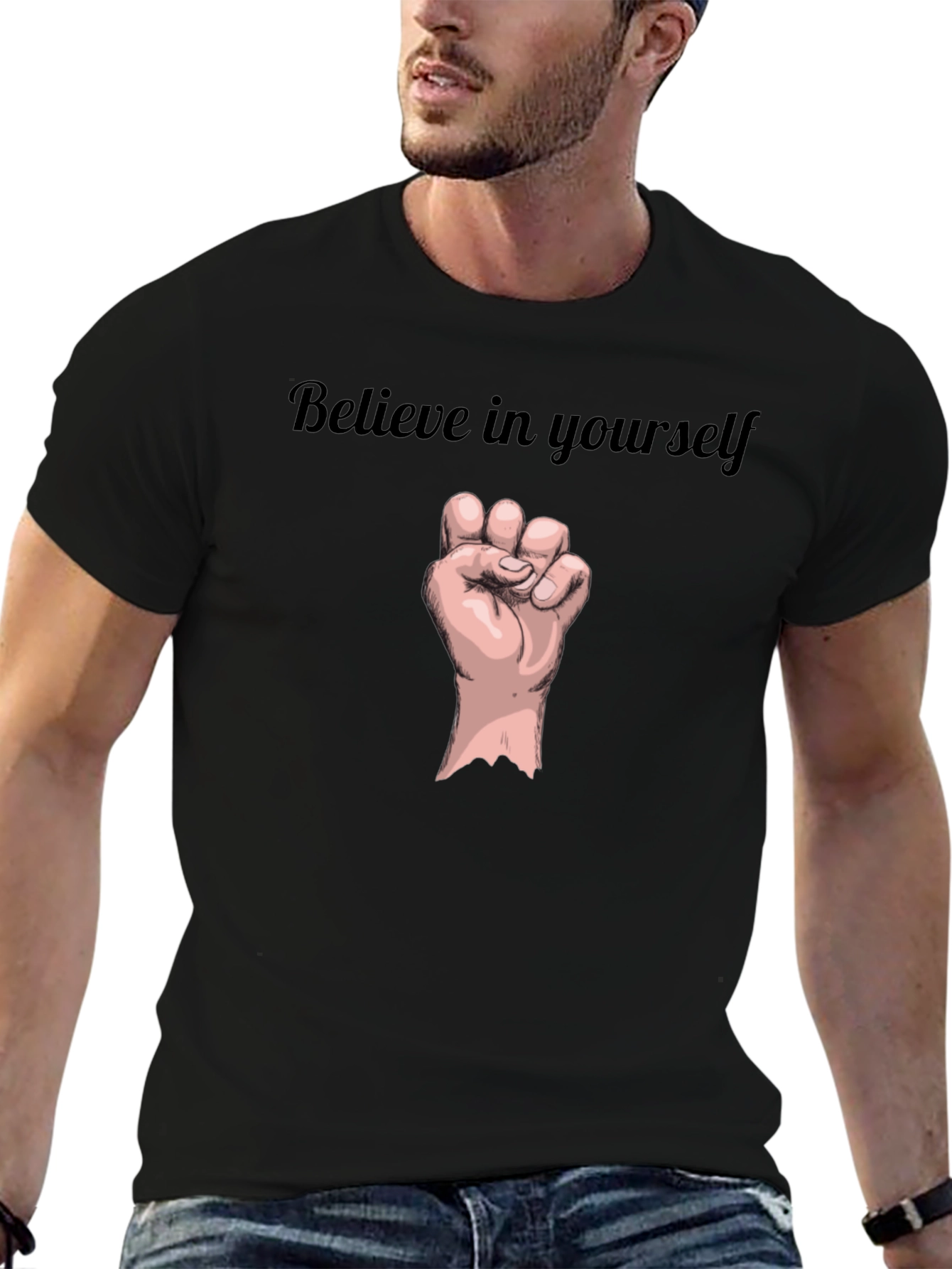 Believe in Yourself Black Graphic Tee