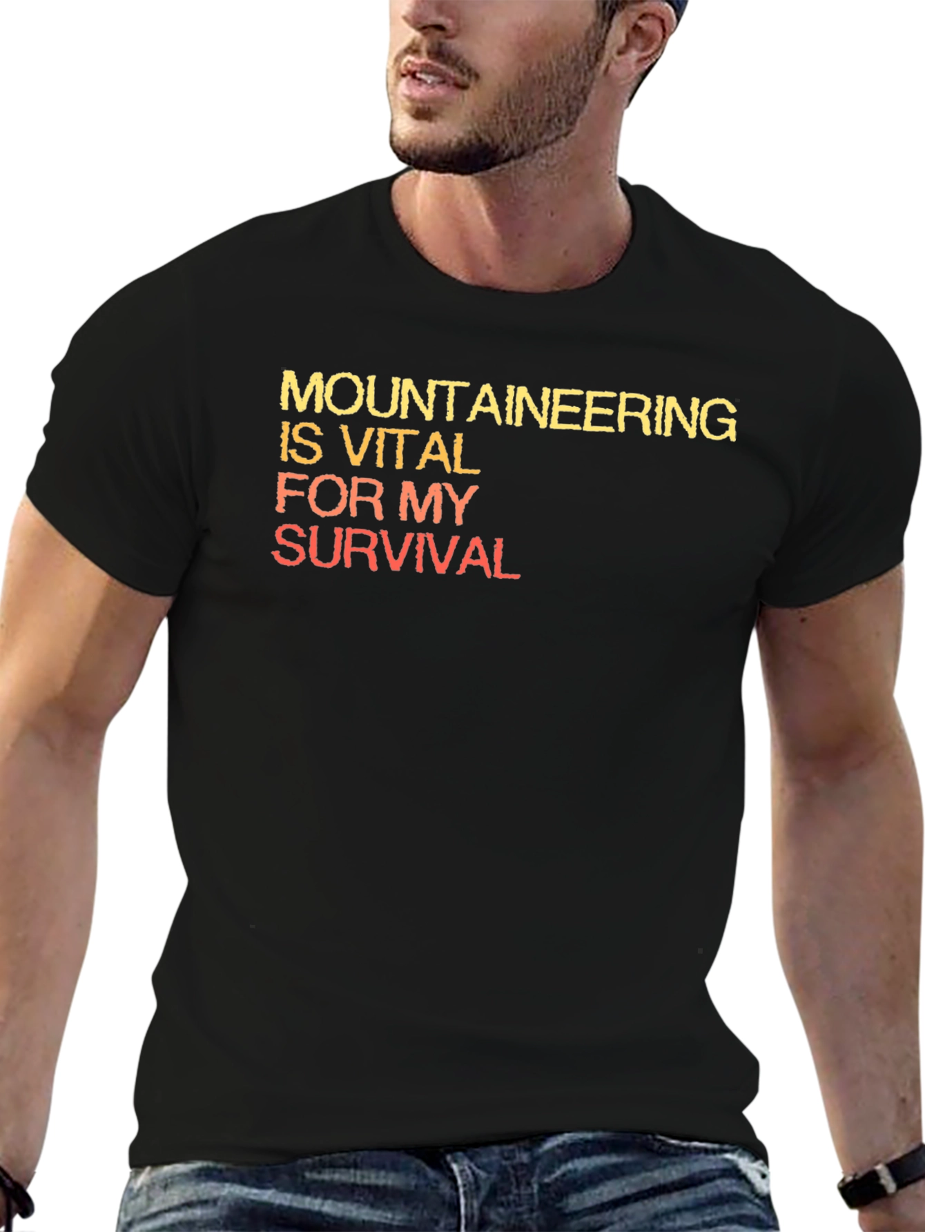 Mountaineering Vital For My Survival Black T-Shirt