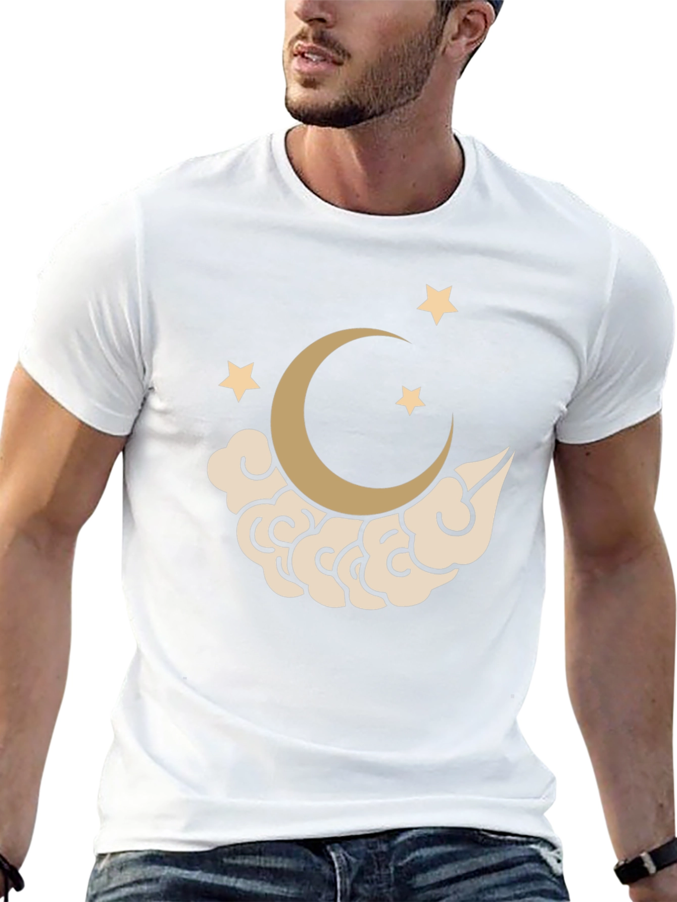 Moon & Stars Graphic T-Shirt - Black