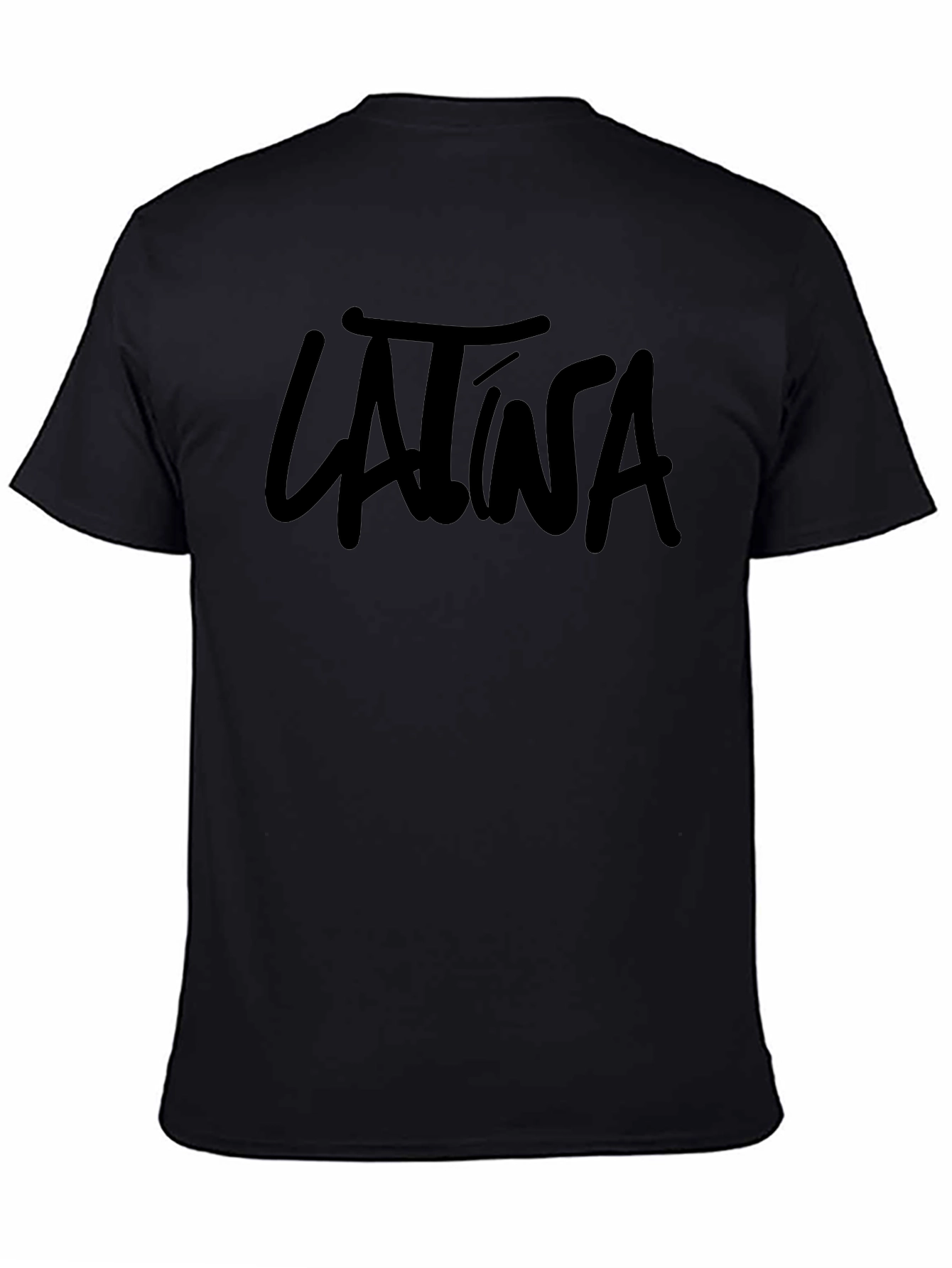 Latina Script Tee - Bold Black T-Shirt