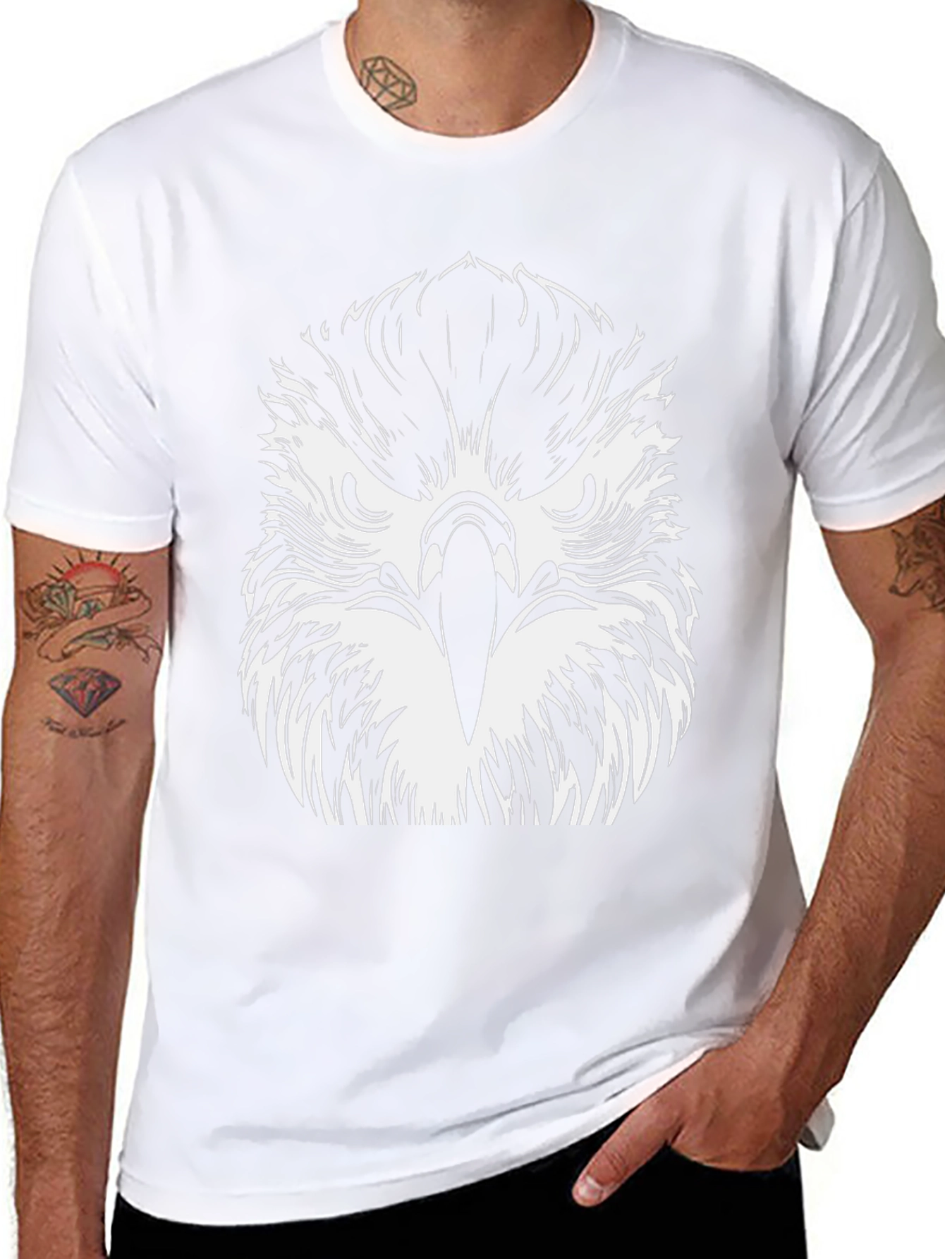 Eagle Graphic Tee - Bold Black Cotton T-Shirt