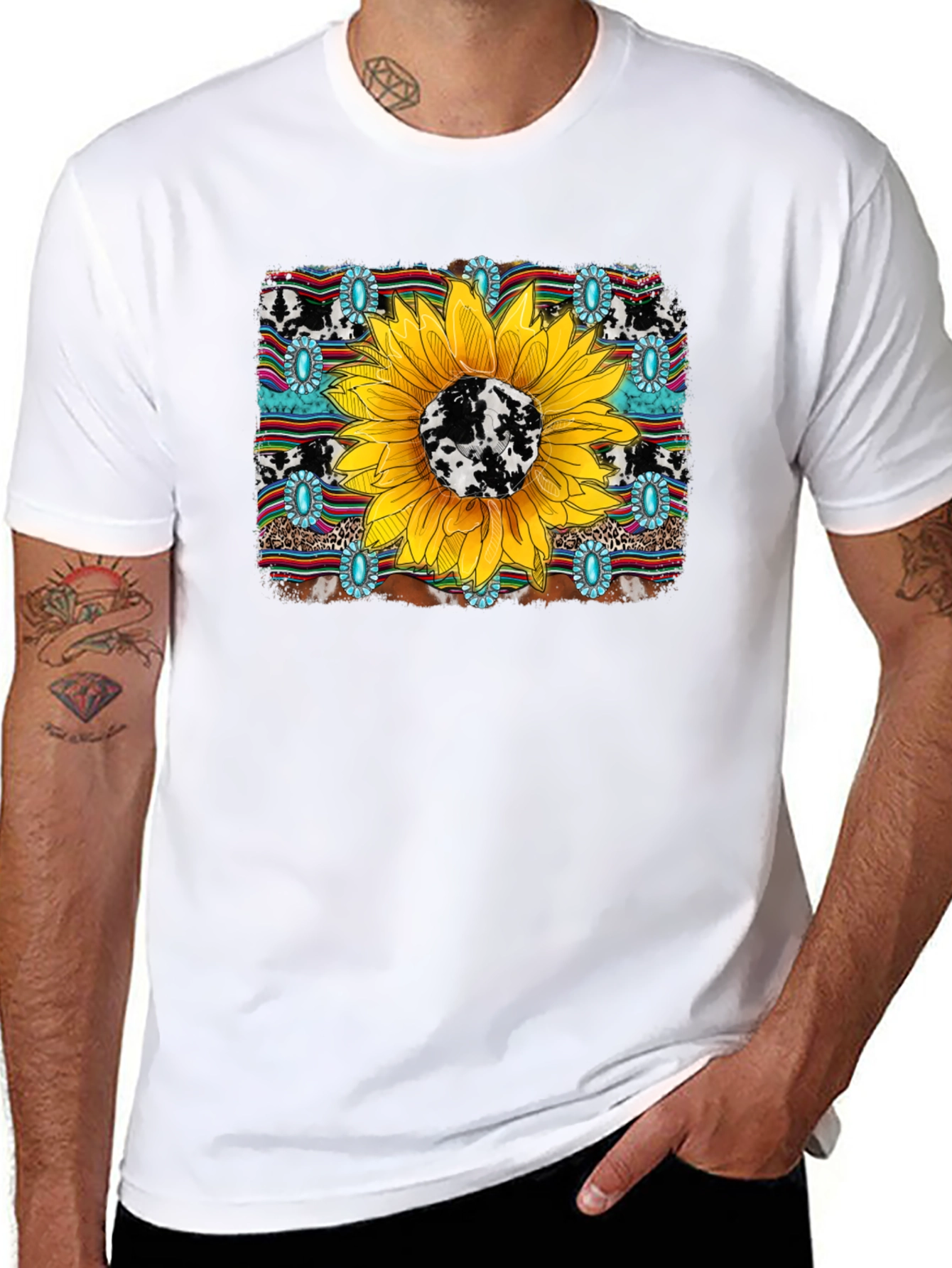 Sunflower Cow Print Graphic Tee