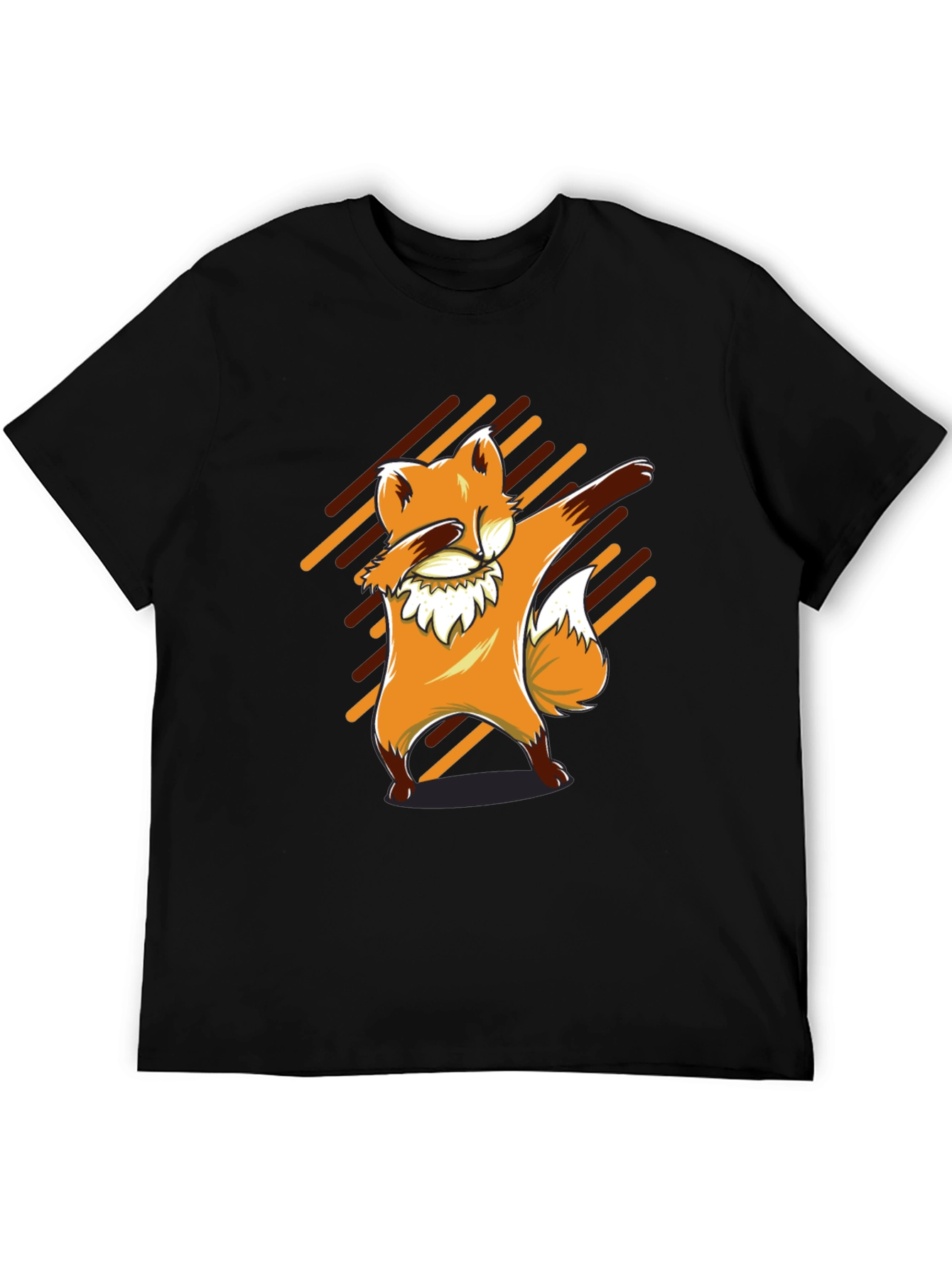 Dabbing Fox Graphic Tee - Black Cotton T-Shirt