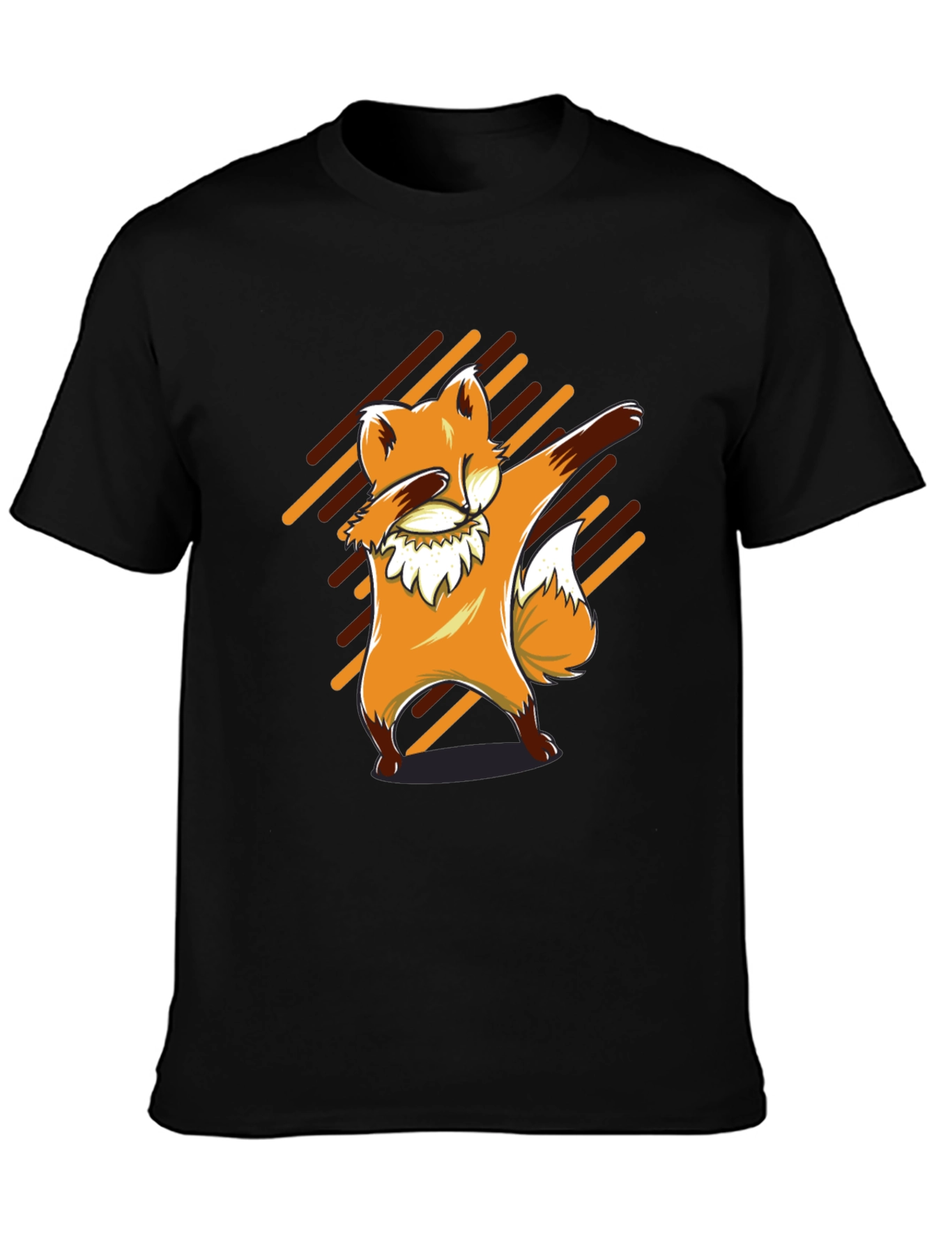 Dabbing Fox Graphic Tee - Black Cotton T-Shirt