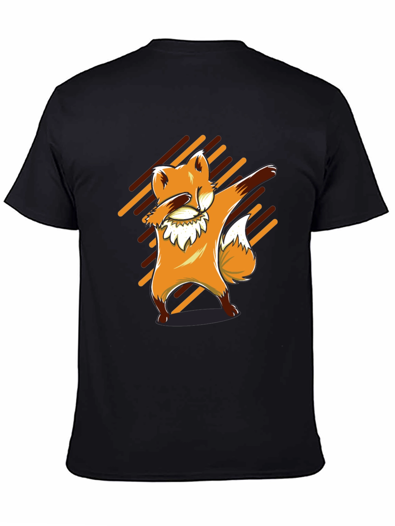 Dabbing Fox Graphic Tee - Black Cotton T-Shirt